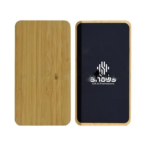 Bamboo Power Bank Light Up Logo