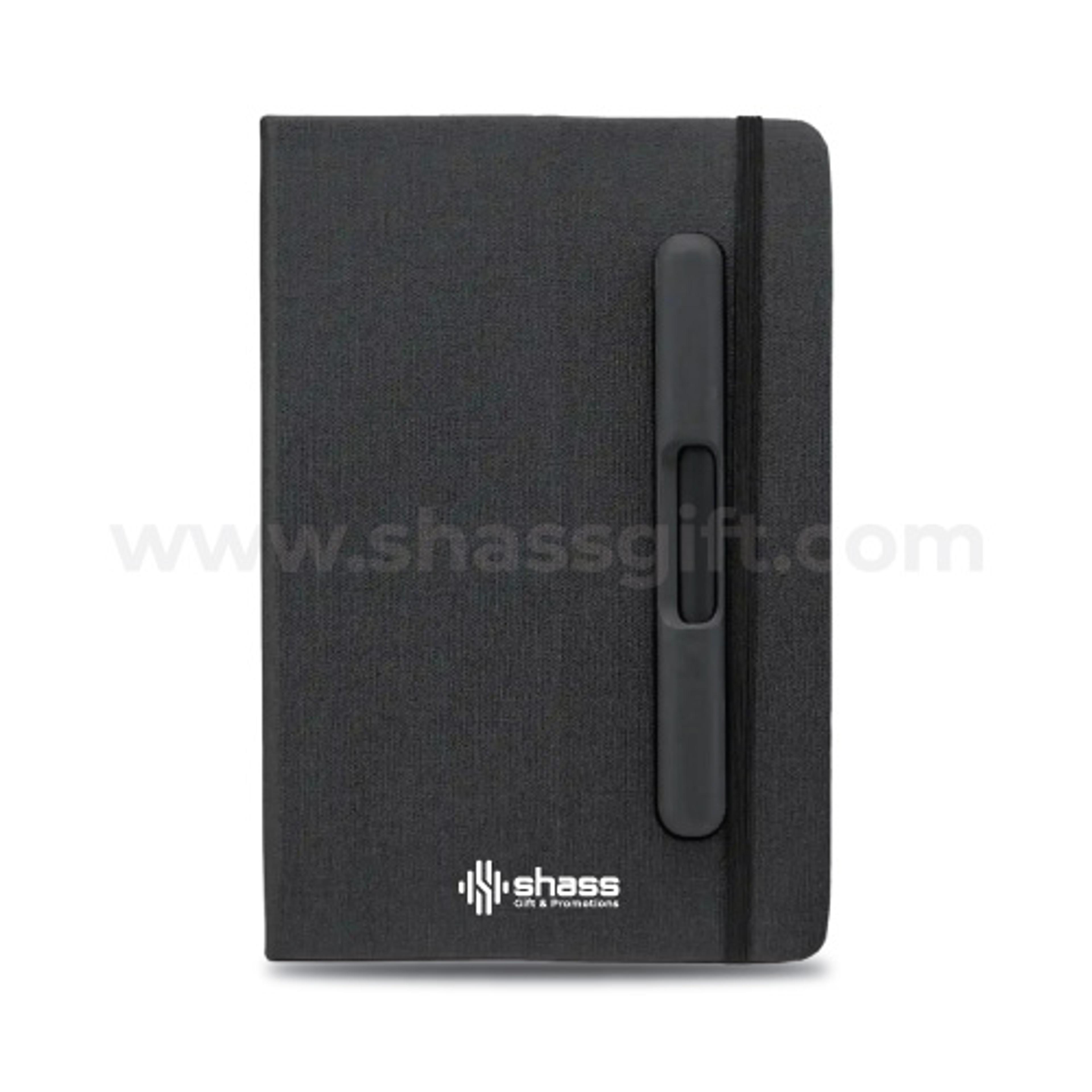 PU+RPET Look Notebook with Mobile Pen Holder