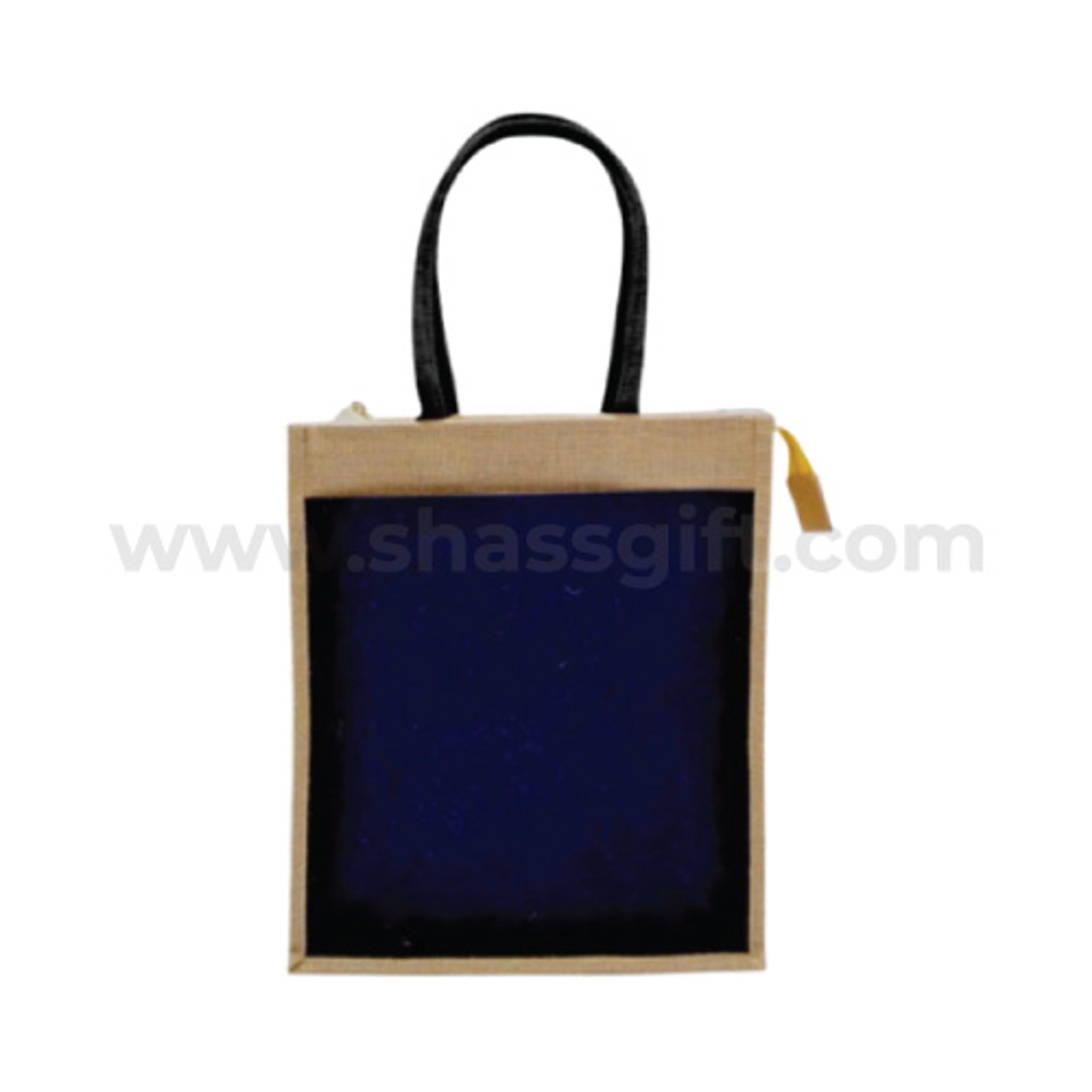 Large Zippers Jute Canvas Tote Bags