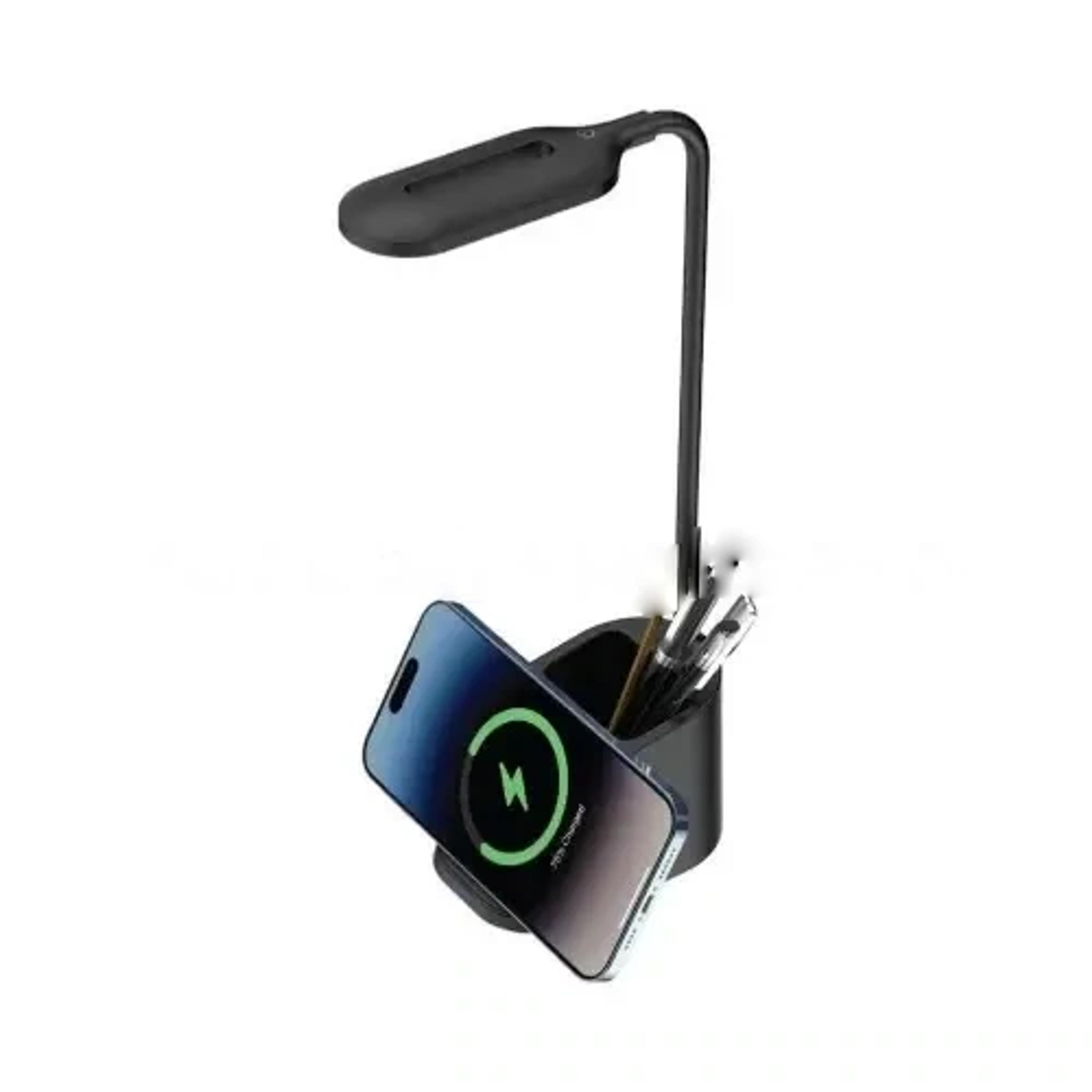 3-In-1 Desk Lamp With 15w Wireless Charger &amp; Pen Holder