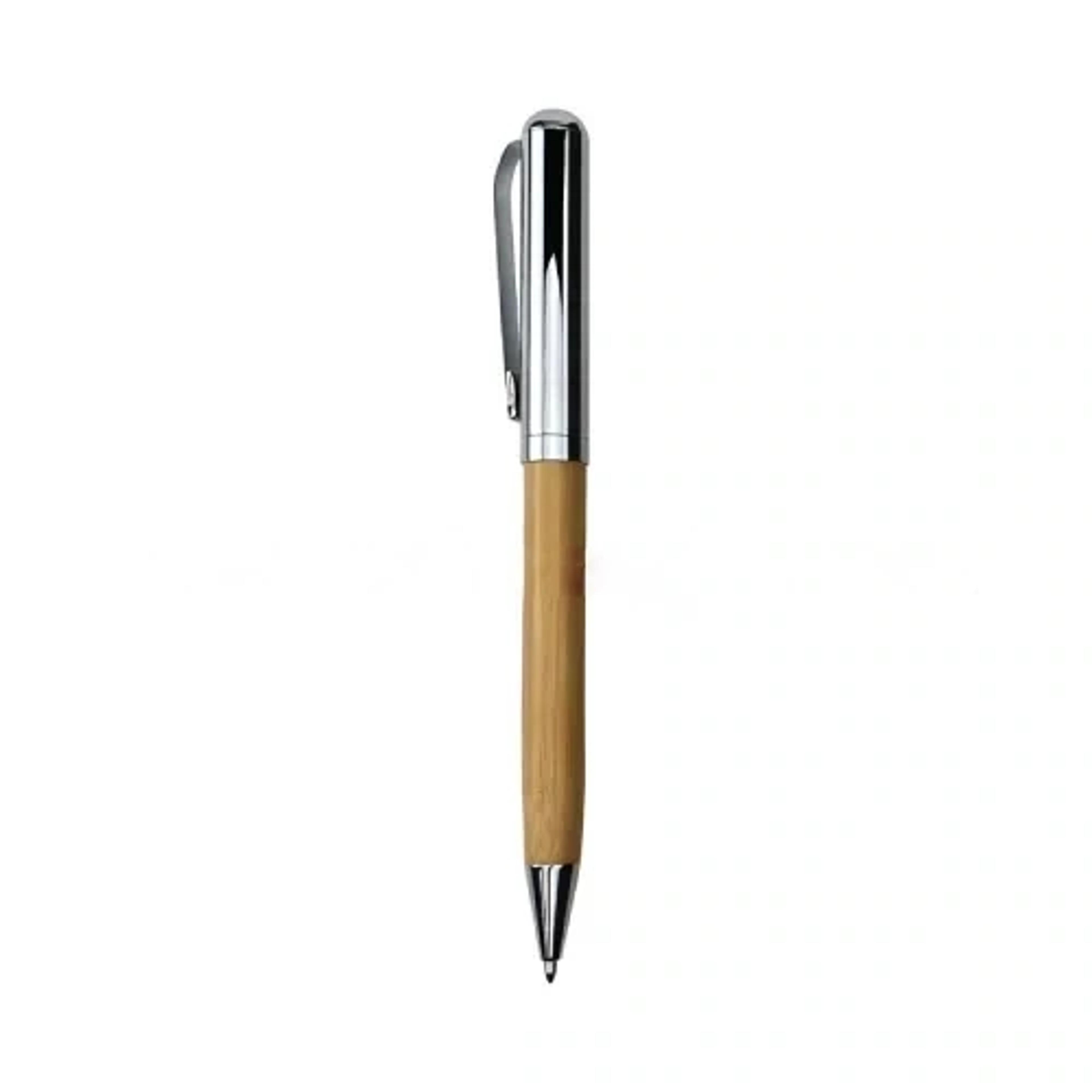 Chrome And Bamboo Metal Pen