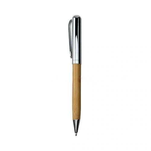 Chrome And Bamboo Metal Pen