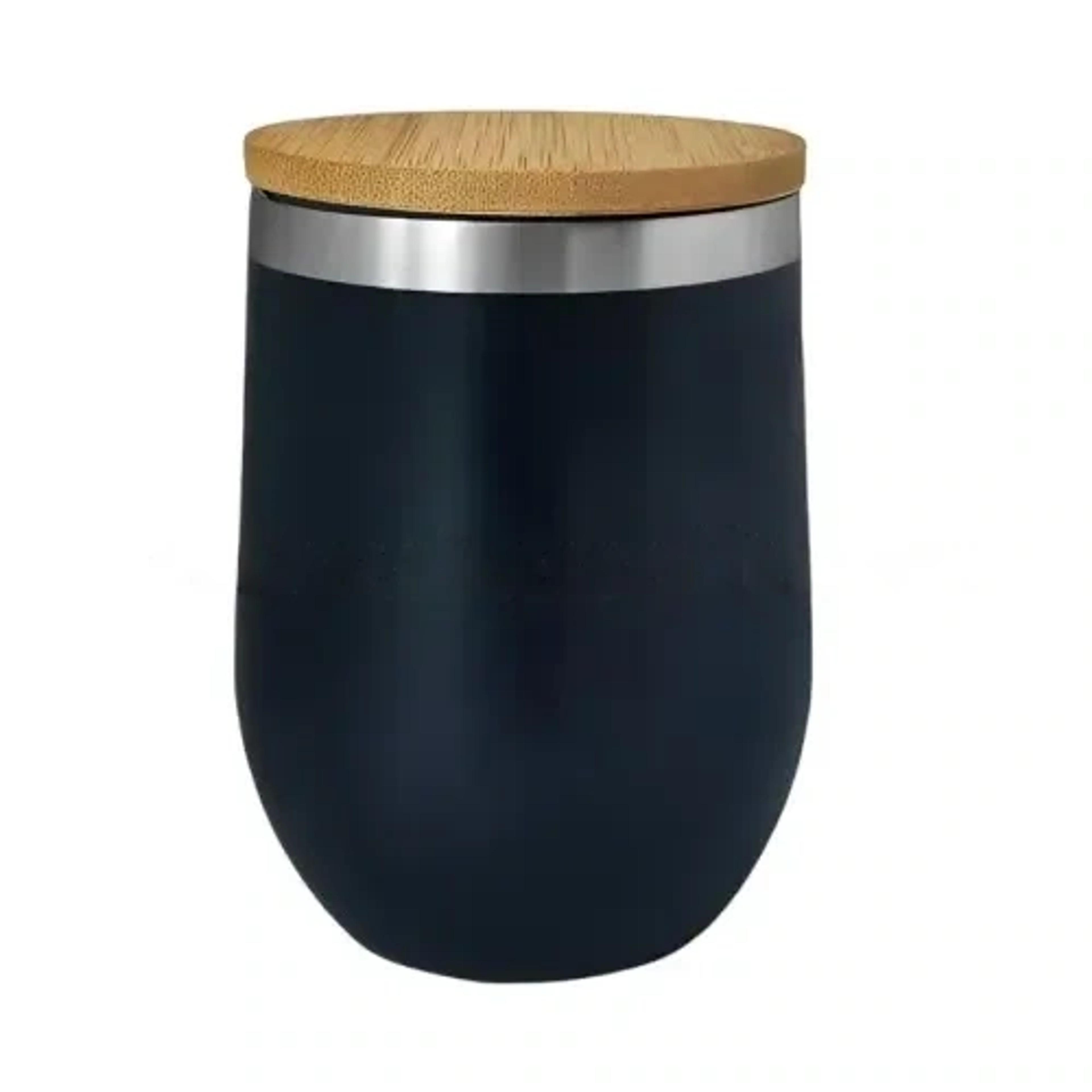 Stainless Steel Double Wall Cup With Bamboo Lid