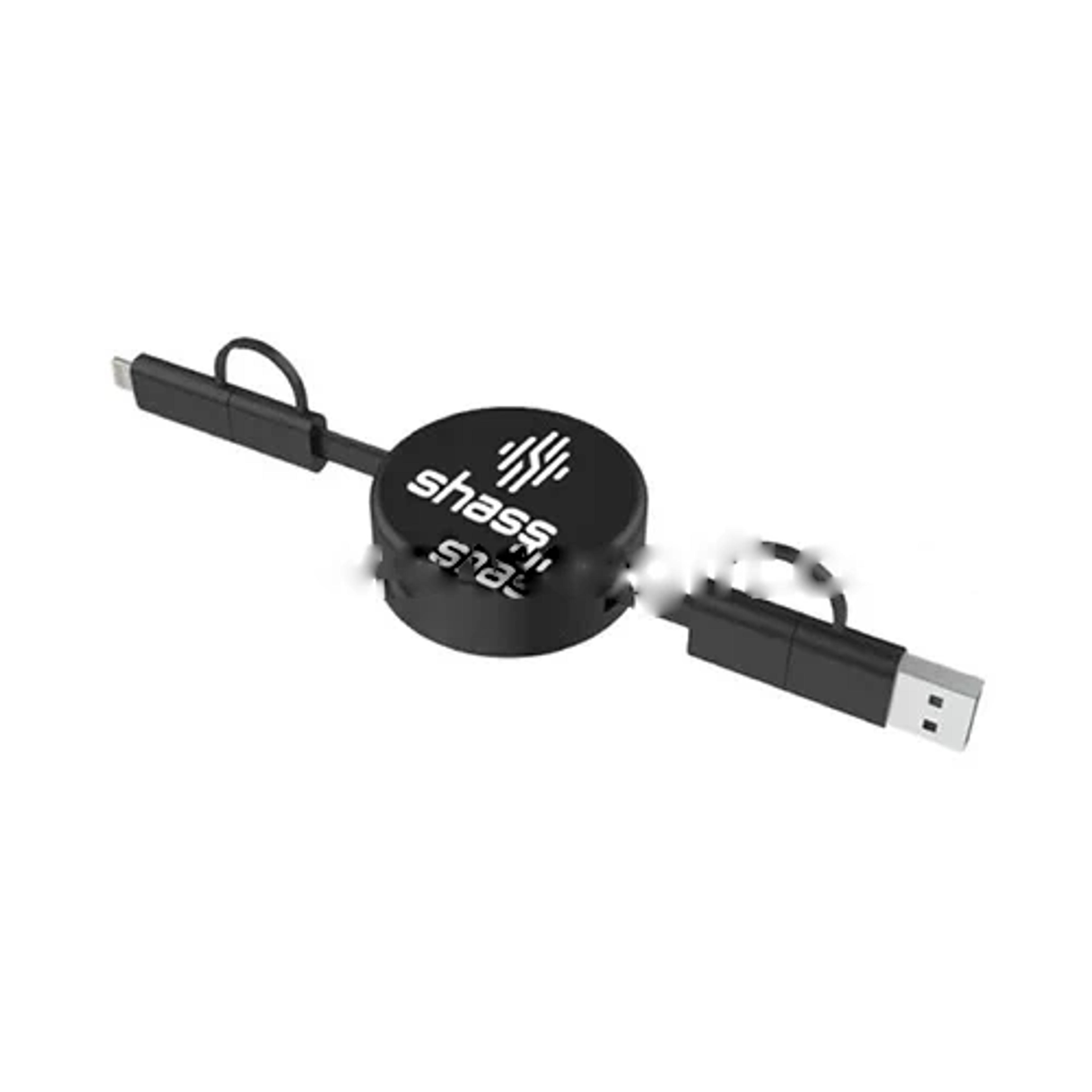 Recycled 6-in-1 Retractable Charging Cable