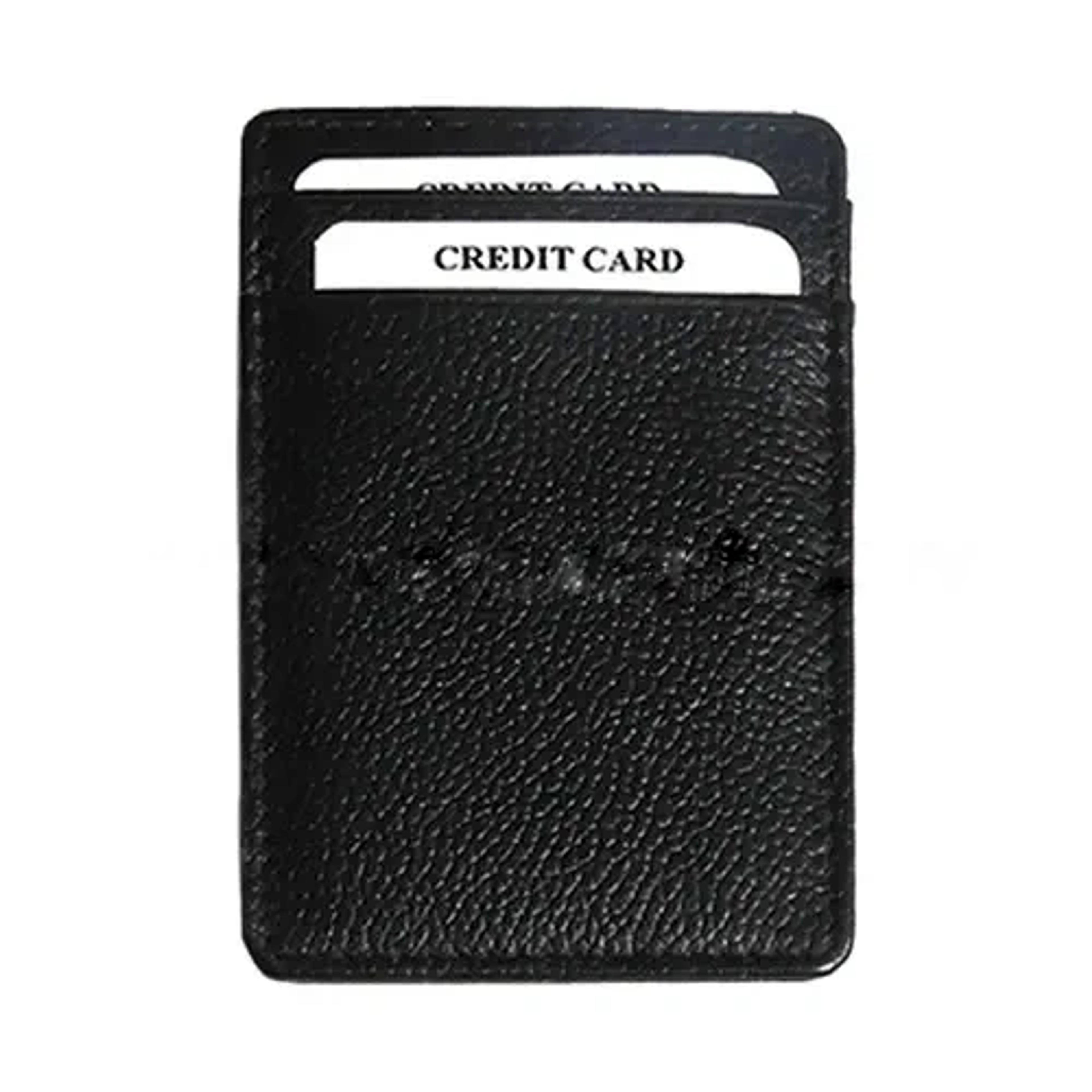 Leather Card Wallet Black