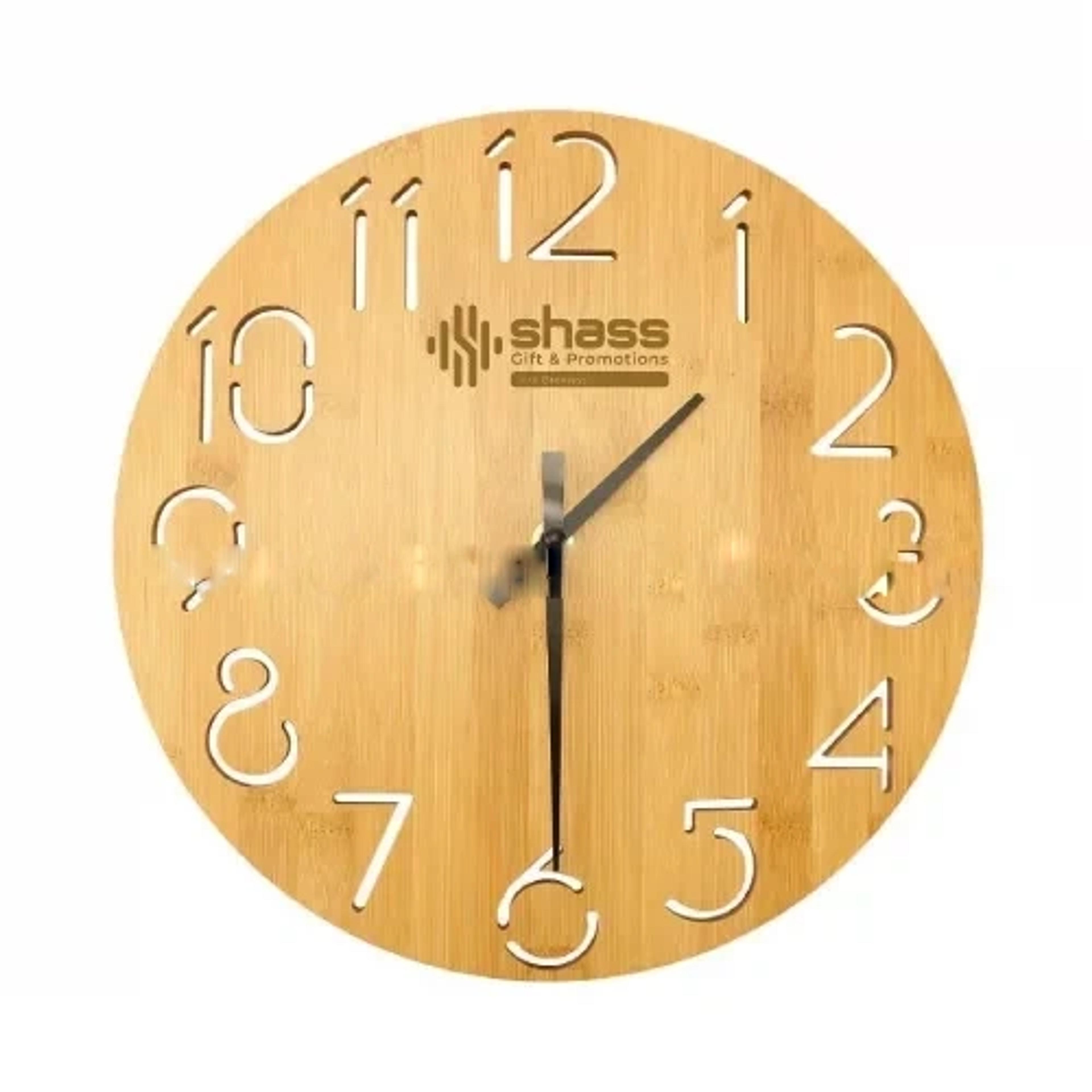 Round Bamboo Wall Clock