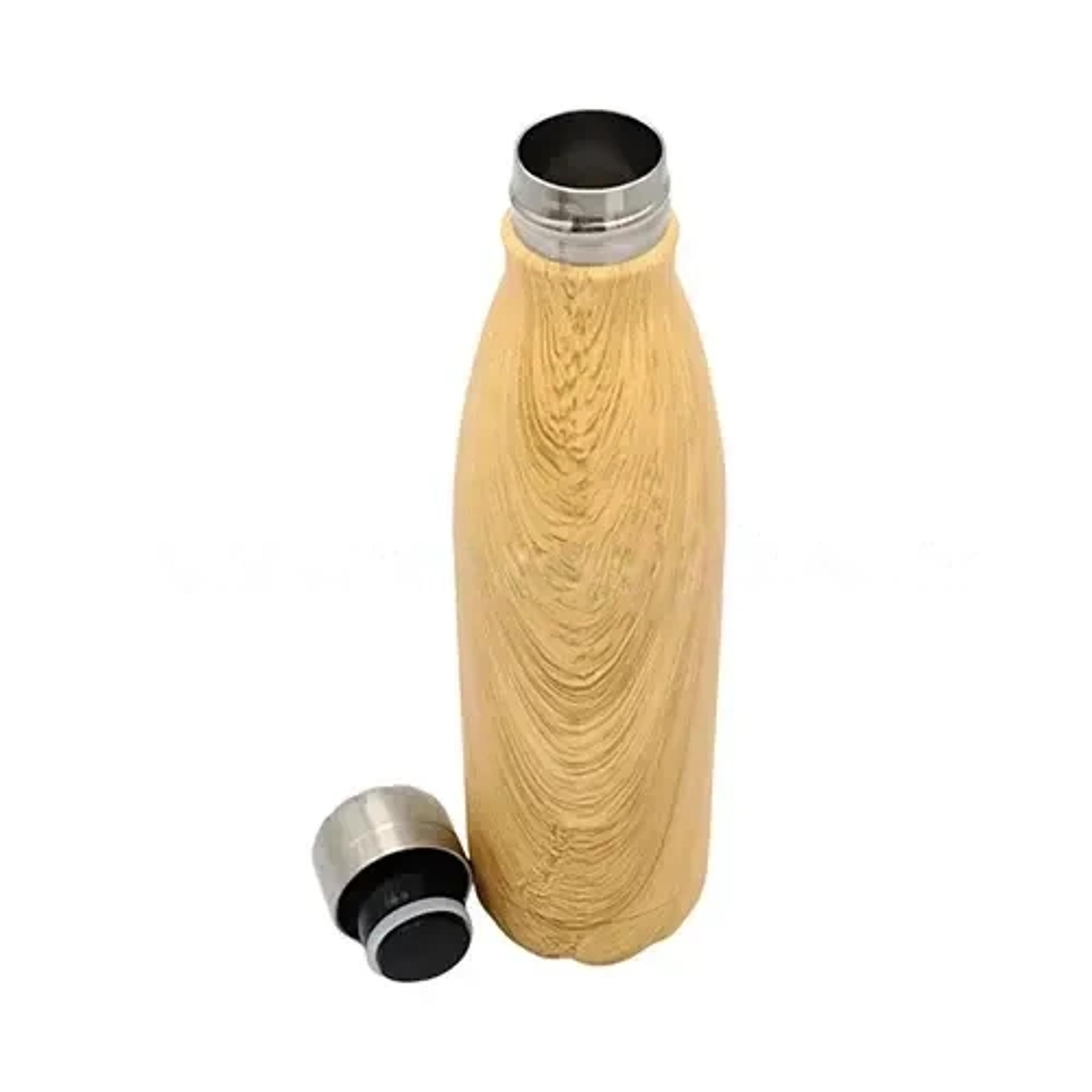 Stainless Steel Water Bottle With Wood Print