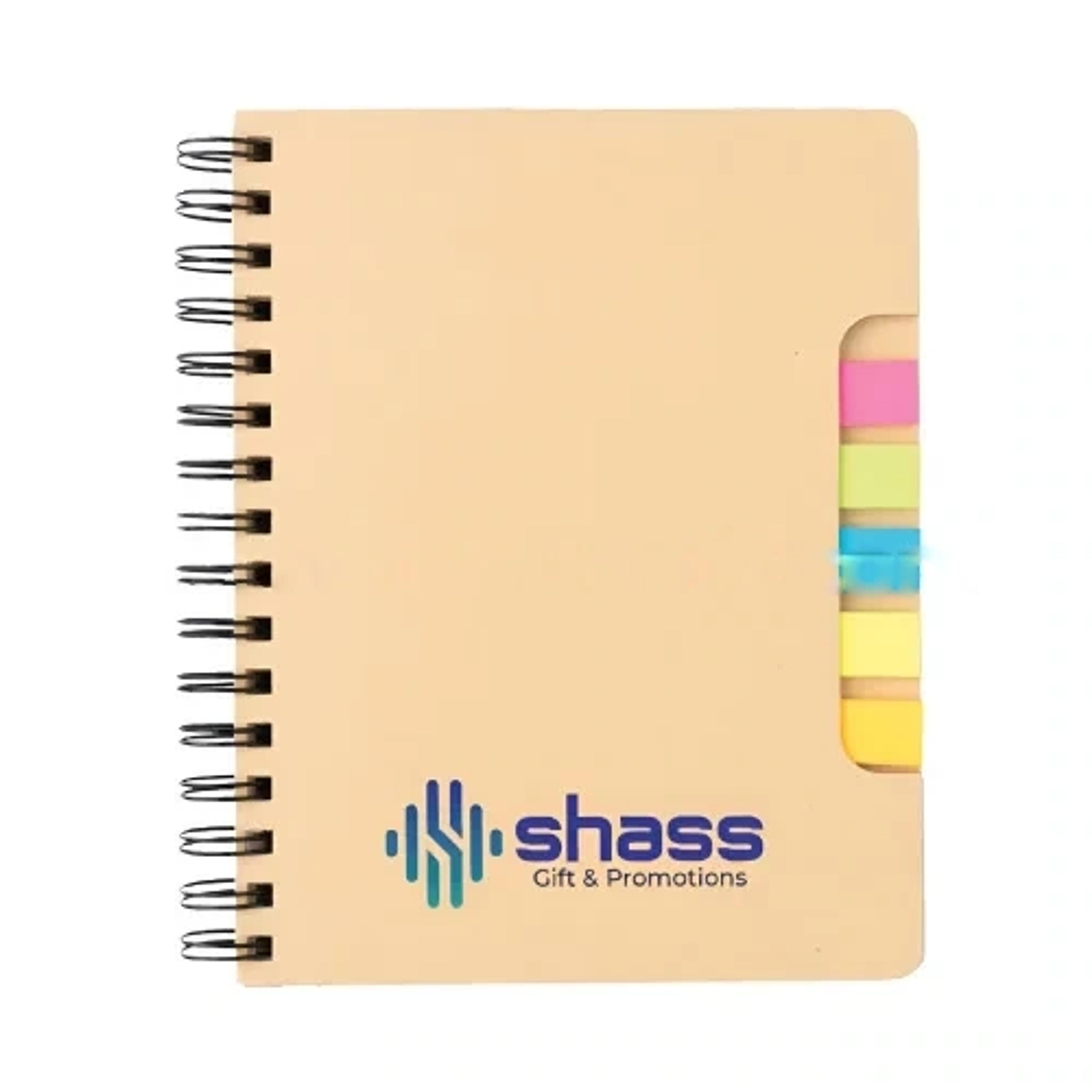 Spiral Notebook with Sticky Note and Pen