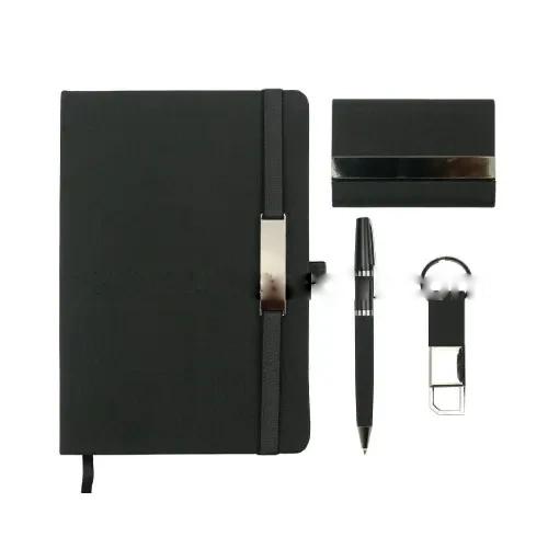 Office Gift Set With Notebook, Pen, Card Holder And Keychain