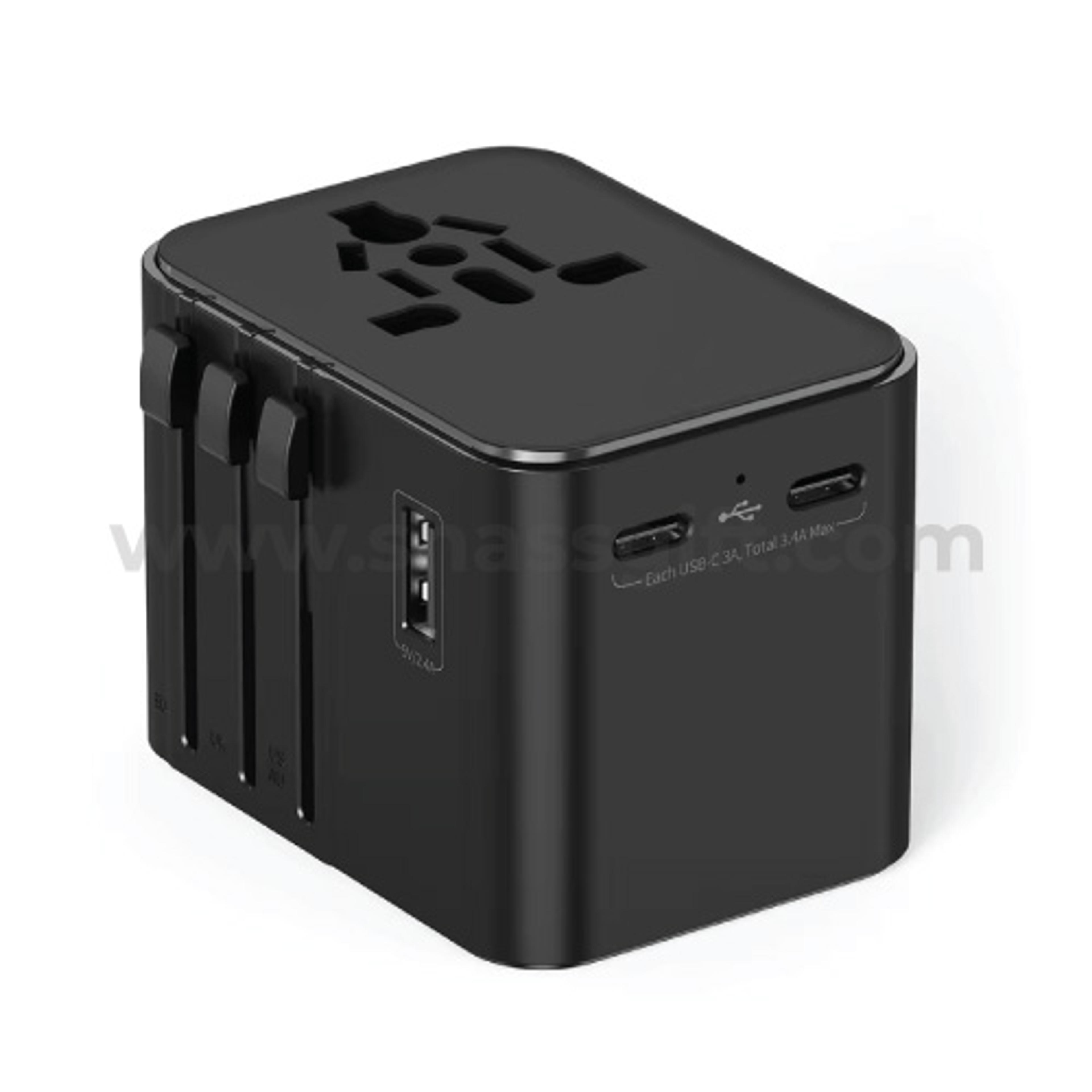 Universal Travel Adapter 2 Type-C &amp; 2 Usb Port