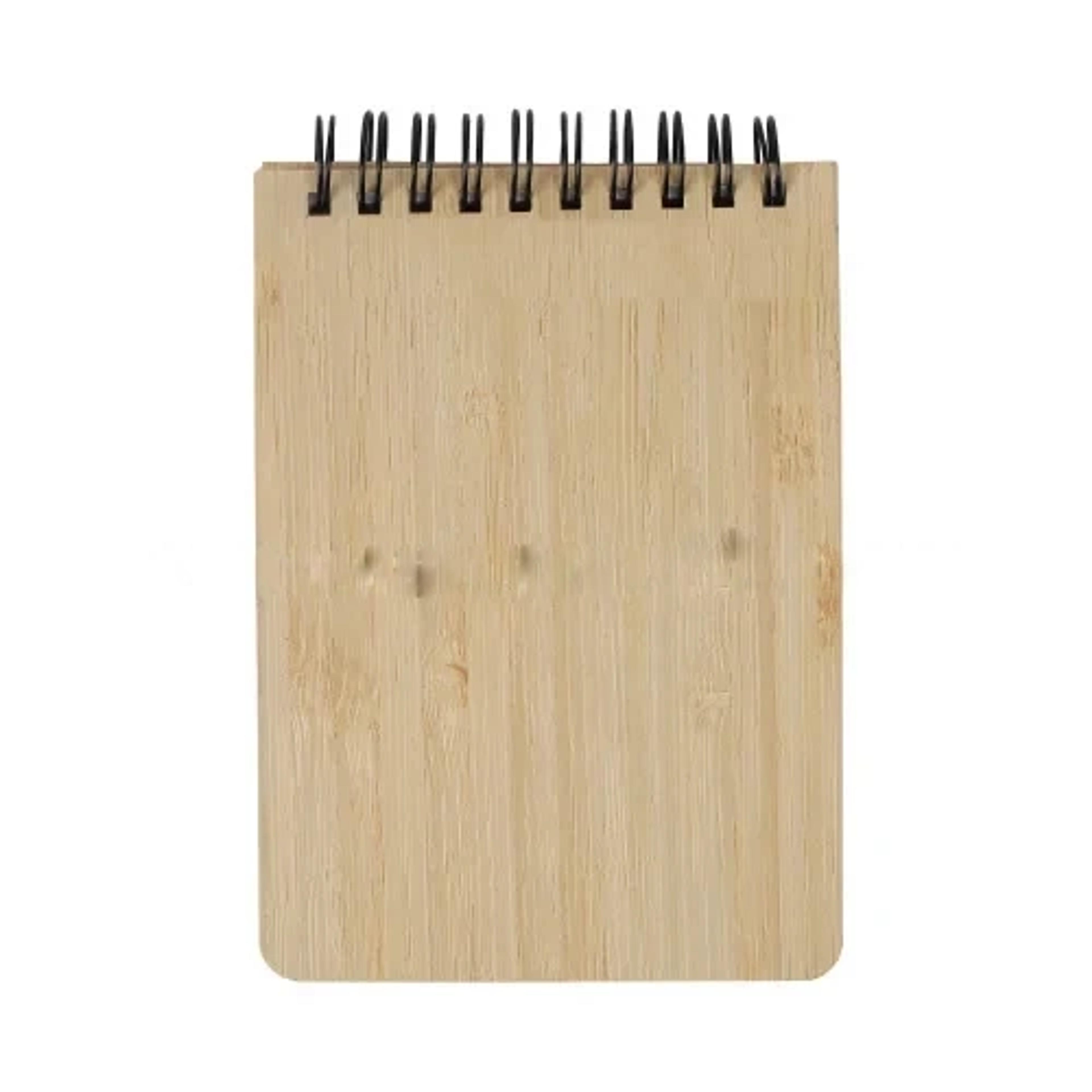 Mini Bamboo Notebook with Sticky Notes