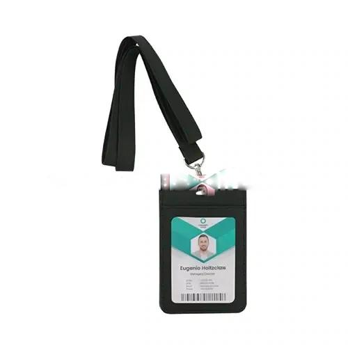 PU Leather Foldable ID Card Holder With Lace & Hook