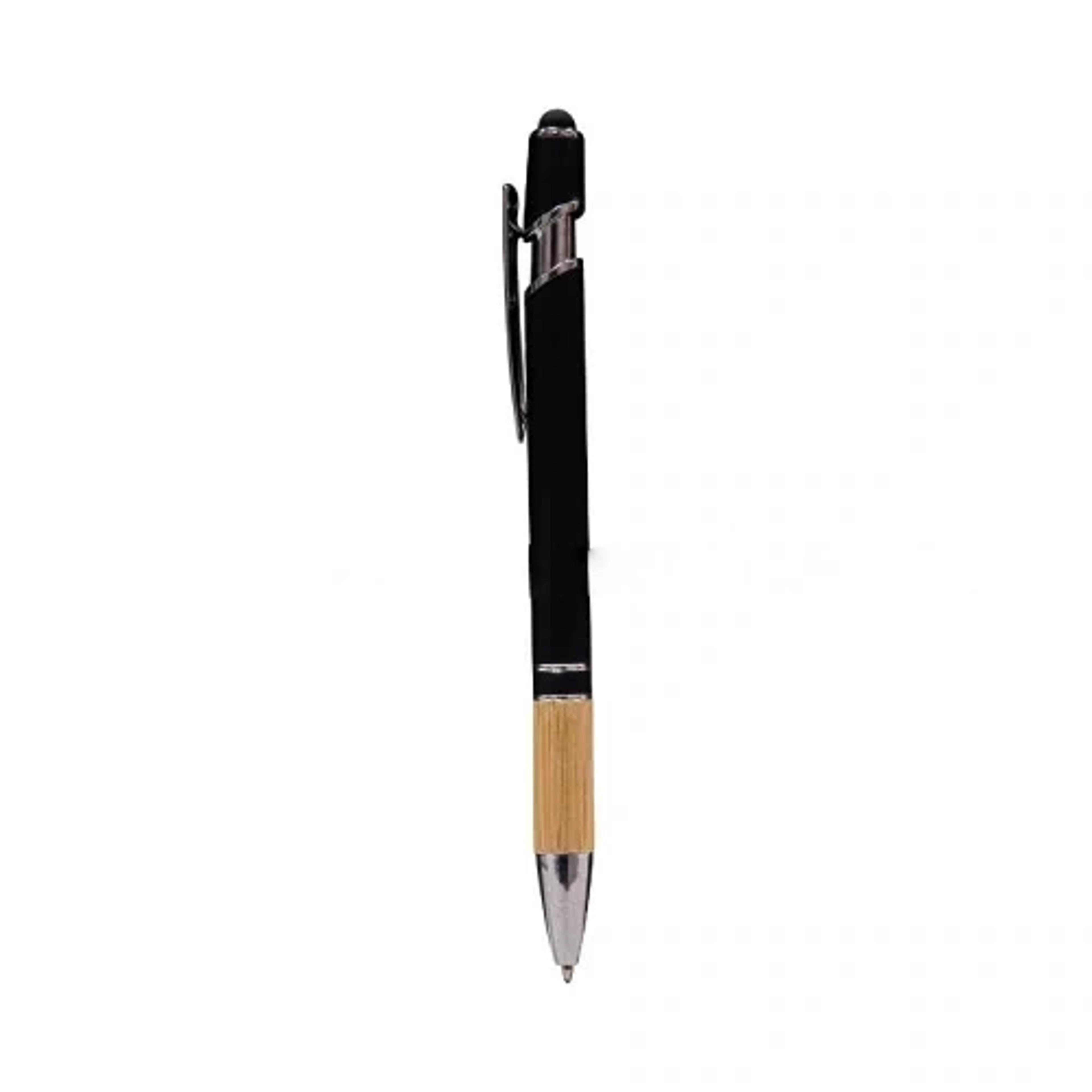 Metal Pen With Stylus And Bamboo Grip