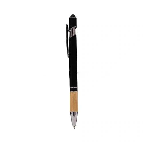 Metal Pen With Stylus And Bamboo Grip