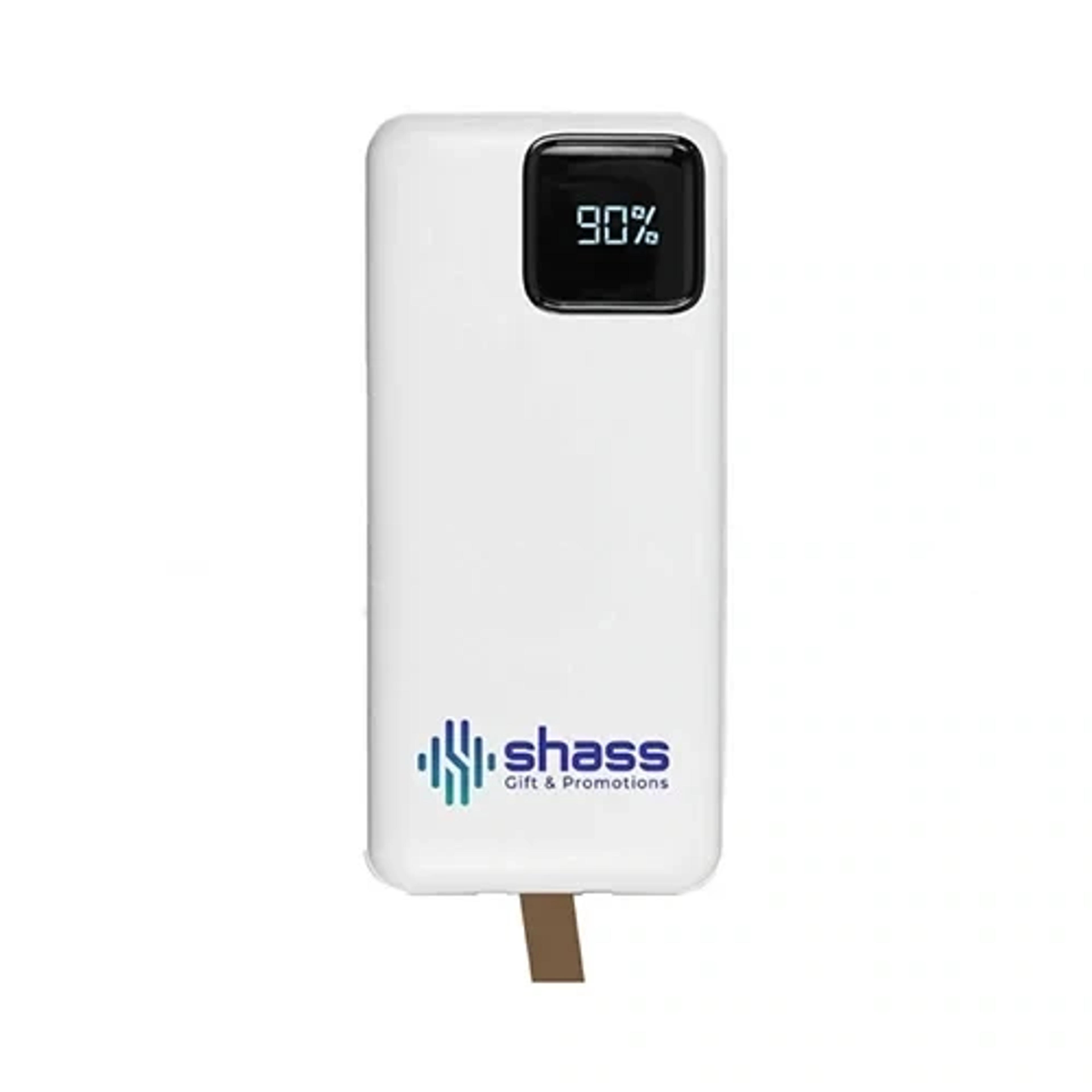 Fast Charging Digital Powerbank 30,000 Mah With Flashlight Leather Strap