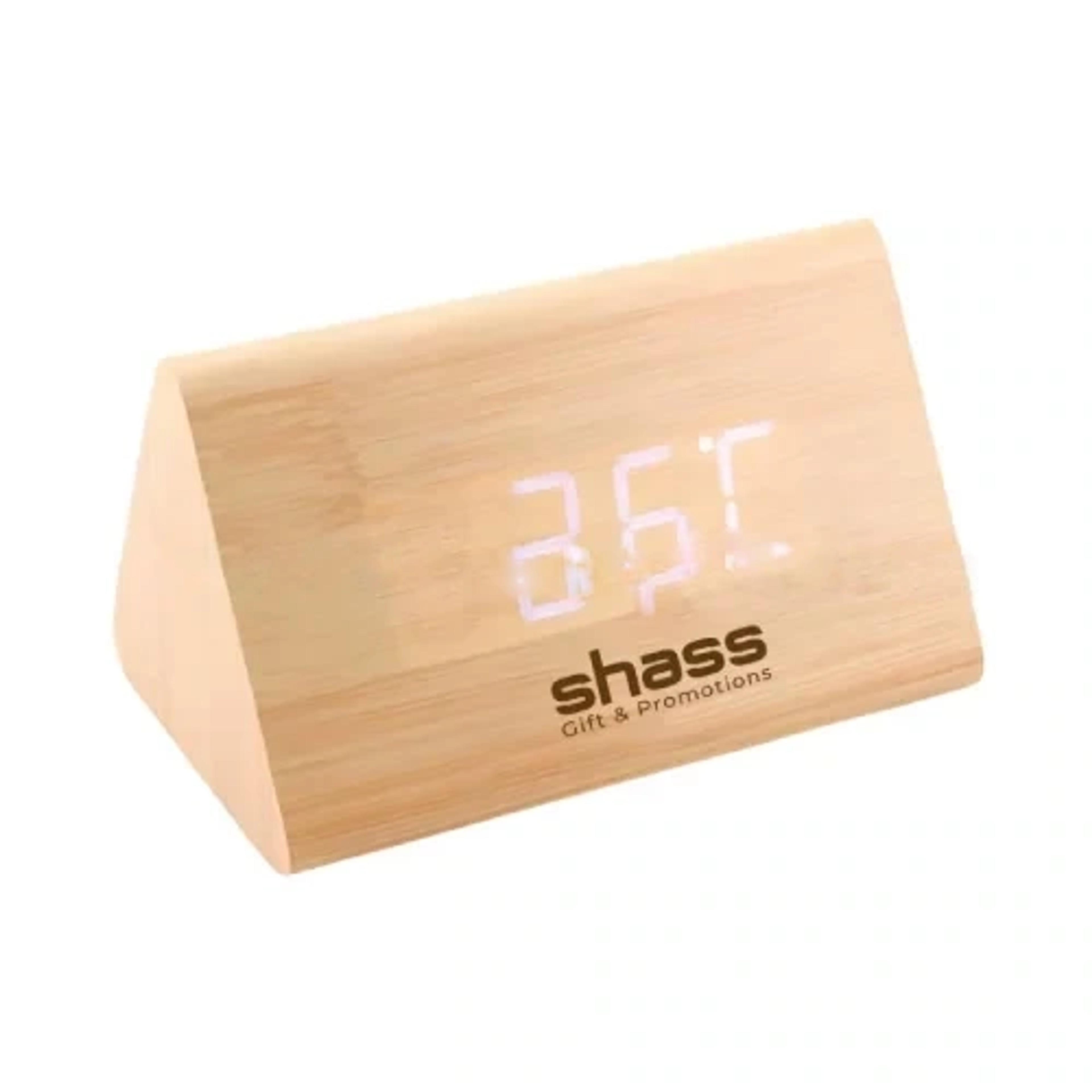 Triangular Wooden Desk Clock