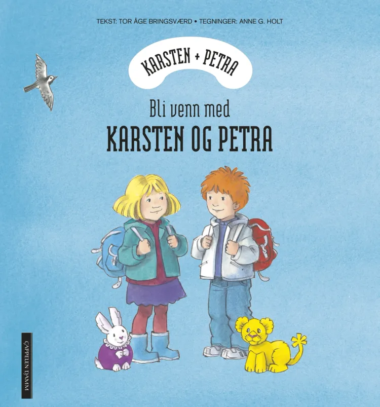 Omslag Bli venn med Karsten og Petra av Tor Åge Bringsværd og Anne G. Holt (Innbundet)