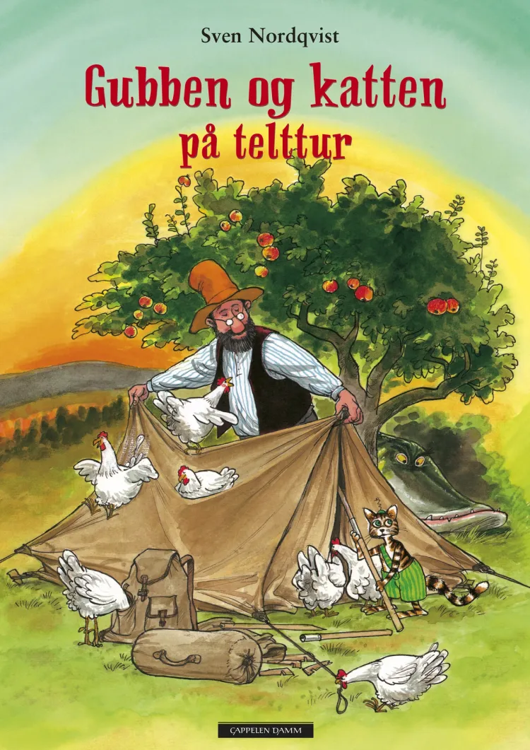Omslag Gubben og Katten på telttur av Sven Nordqvist (Innbundet)