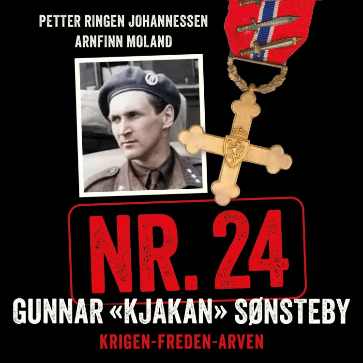 Omslag Nr. 24 Gunnar «Kjakan» Sønsteby av Petter Ringen Johannessen og Arnfinn Moland (Lydbok)