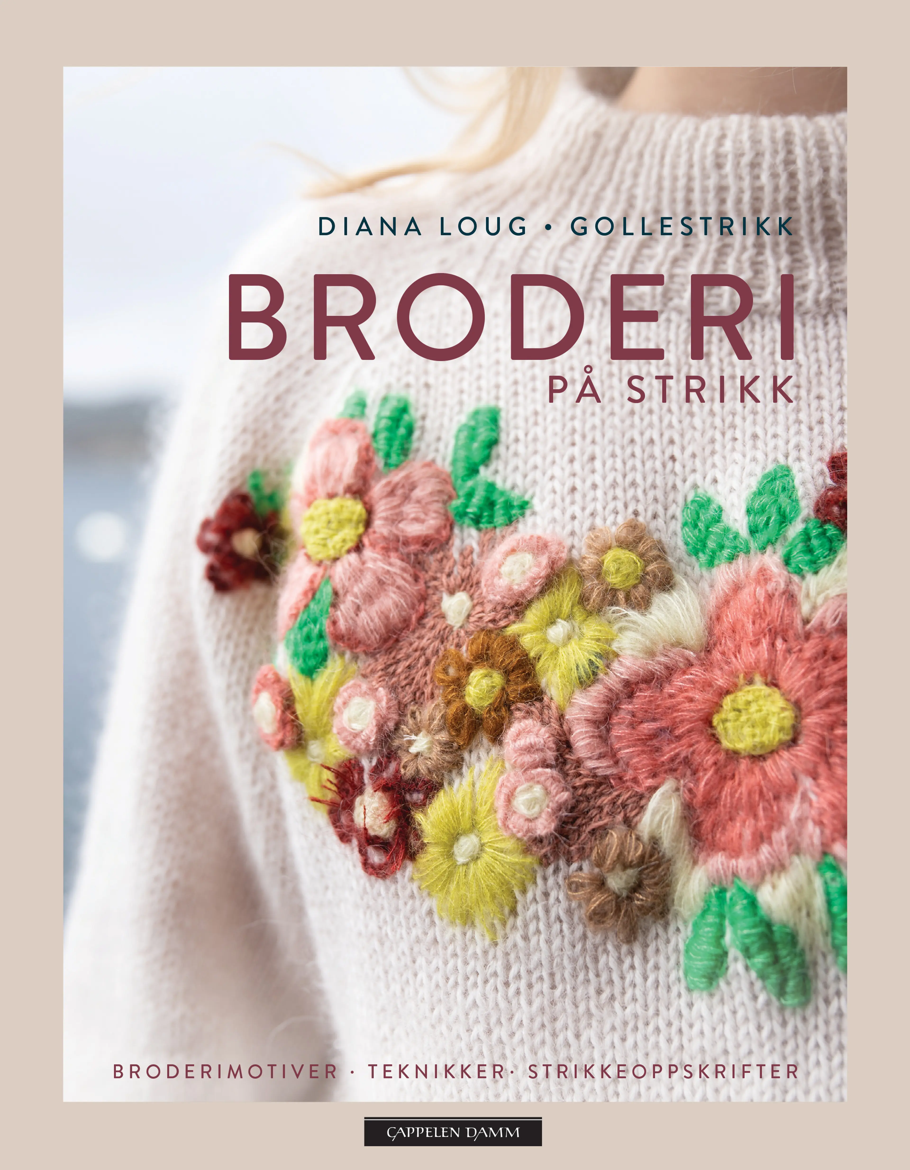 Omslag Broderi på strikk av Diana Loug (Innbundet)