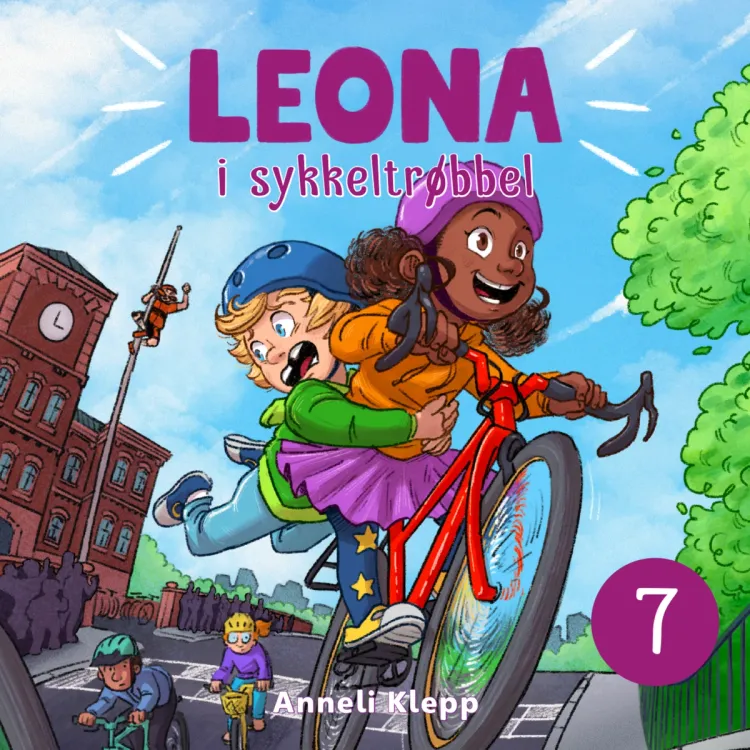 Omslag Leona i sykkeltrøbbel av Anneli Klepp (Lydbok)