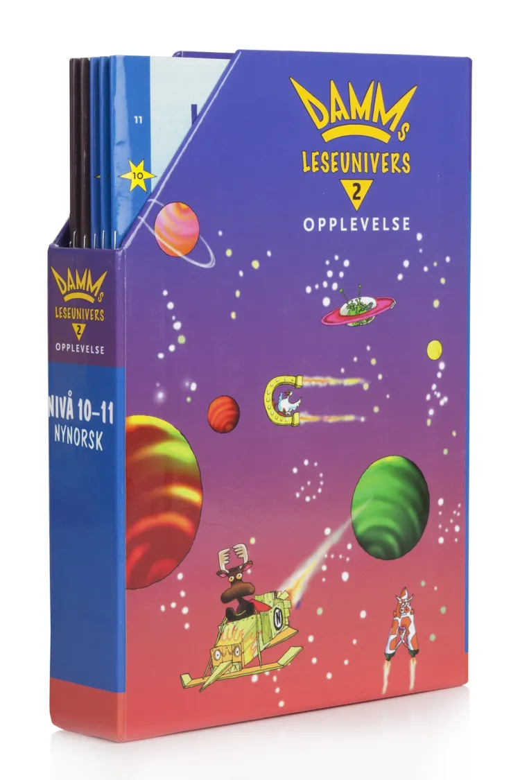 Omslag Damms leseunivers 2 Opplevelse Nivå 10-11 av Martin Widmark mfl. (Eske)