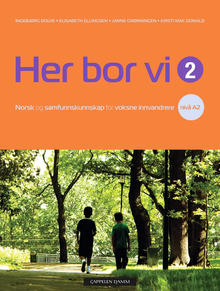 Omslag Her bor vi 2 av Ingebjørg Dolve, Janne Grønningen, Elisabeth Ellingsen og Kirsti Mac Donald (Heftet)