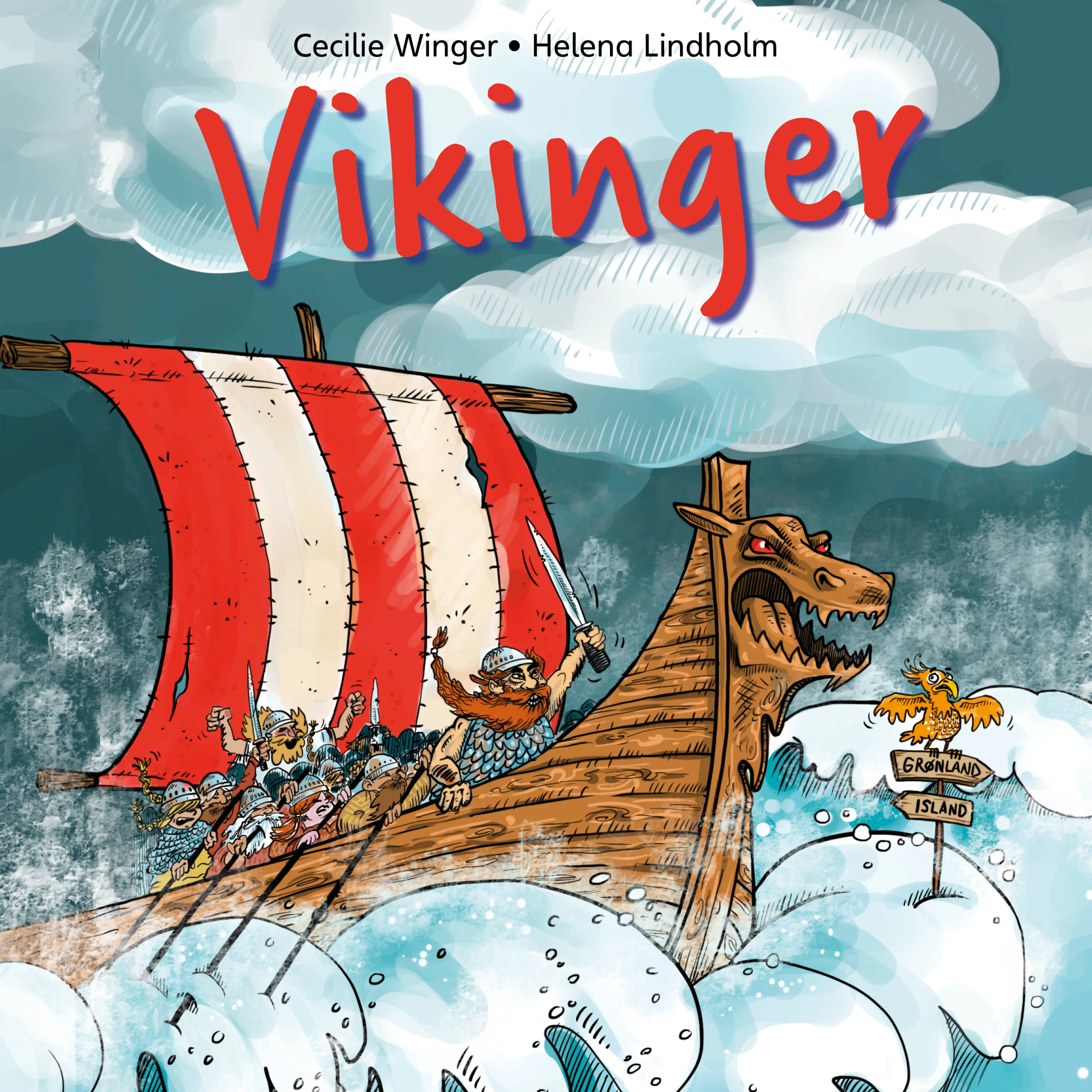Omslag Vikinger på 1-2-3 av Cecilie Winger (Lydbok)