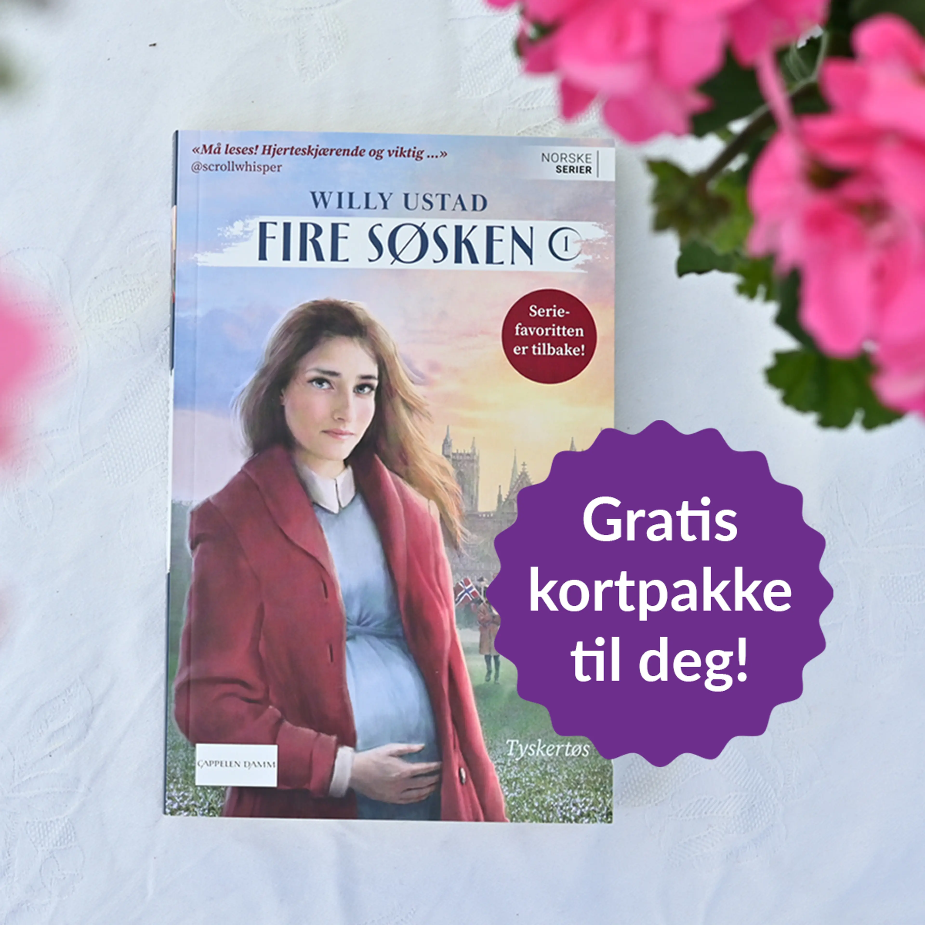 Foto av første bok i serien Fire søsken