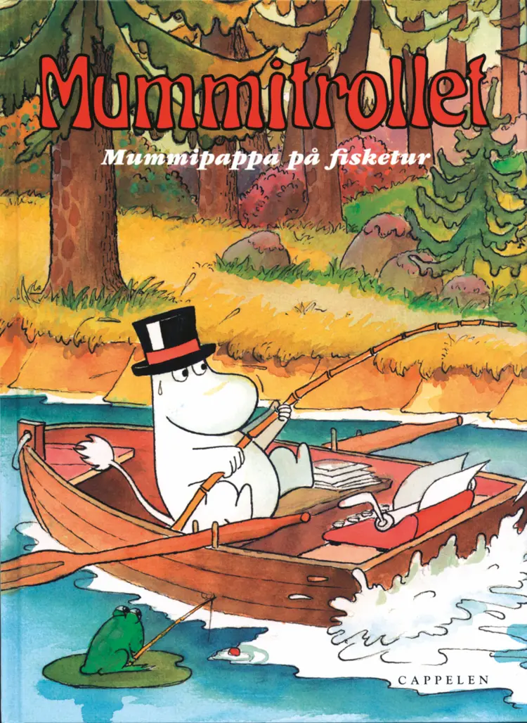 Omslag Mummitrollet. Mummipappa på fisketur av Tove Jansson og Harald Sonesson (Innbundet)