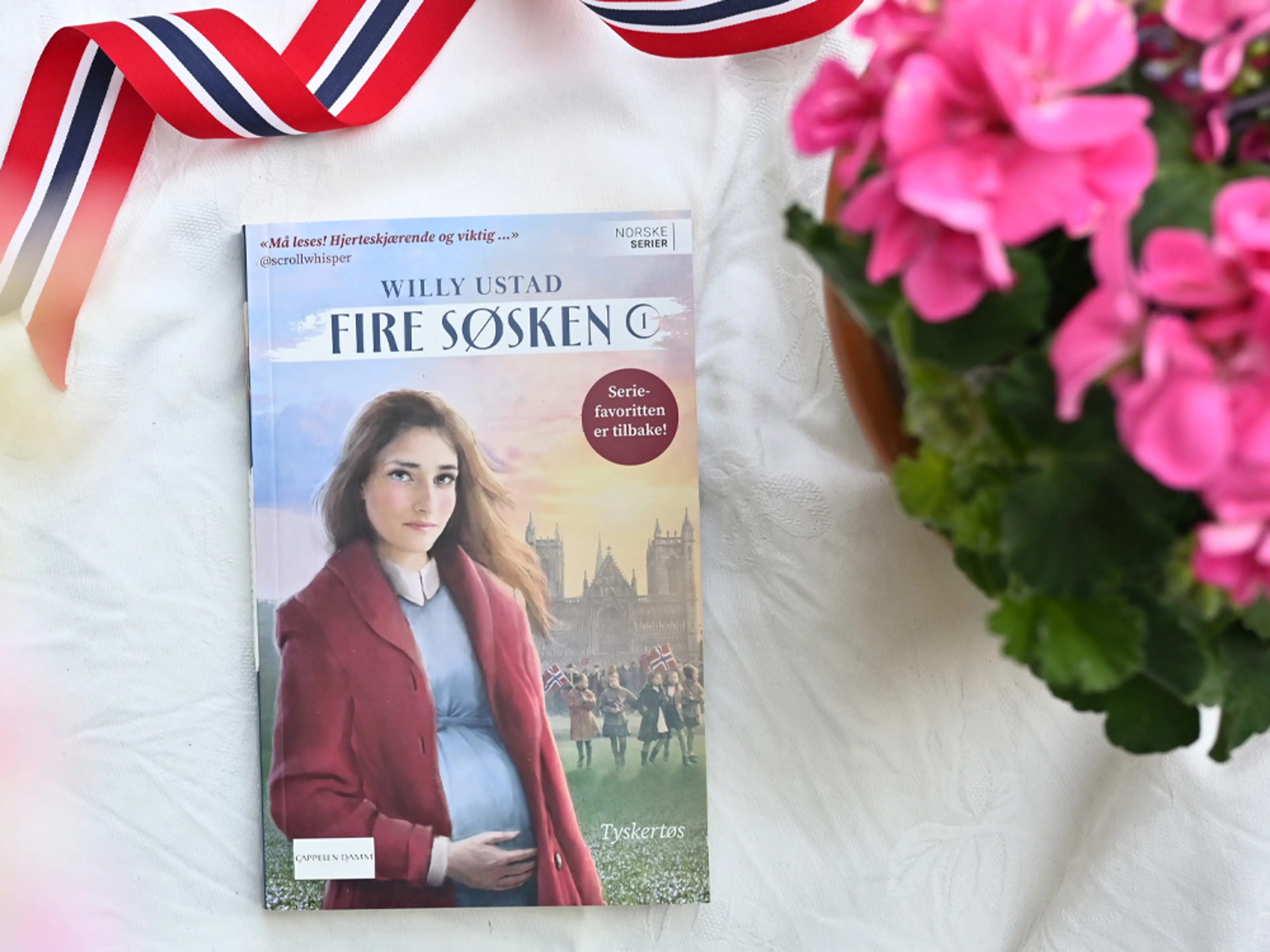 Foto av første bok i serien Fire søsken