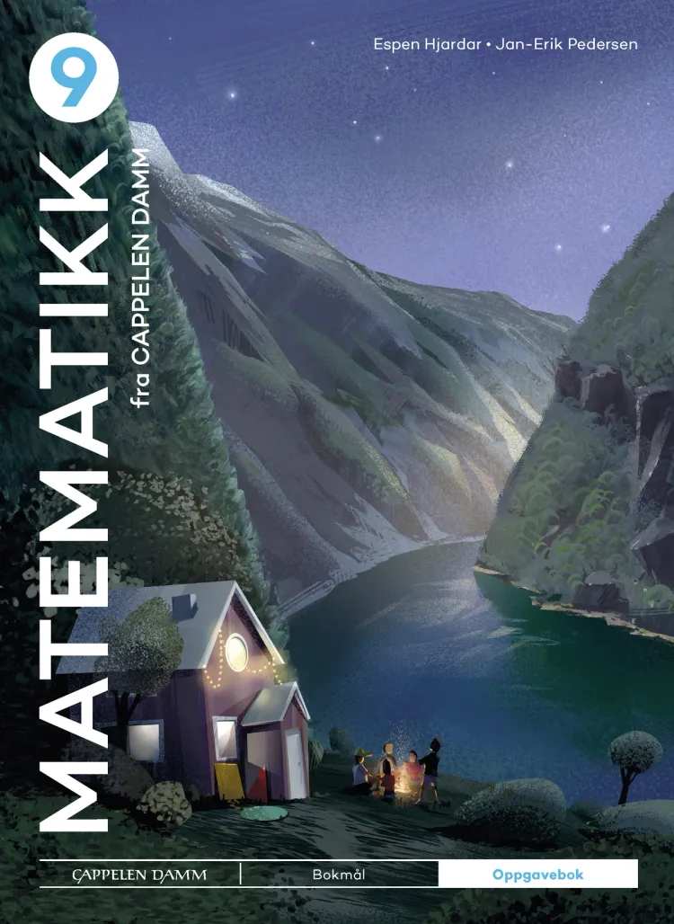 Omslag Matematikk 9 fra Cappelen Damm Oppgavebok av Espen Hjardar og Jan-Erik Pedersen (Innbundet)