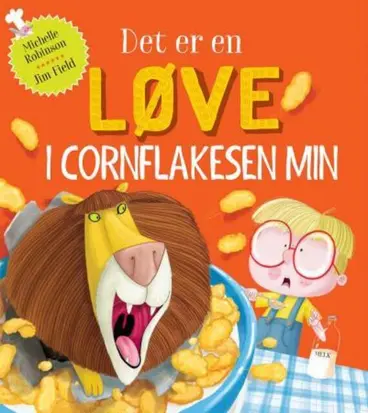 Omslag Det er en løve i cornflakesen min av Michelle Robinson (Innbundet)