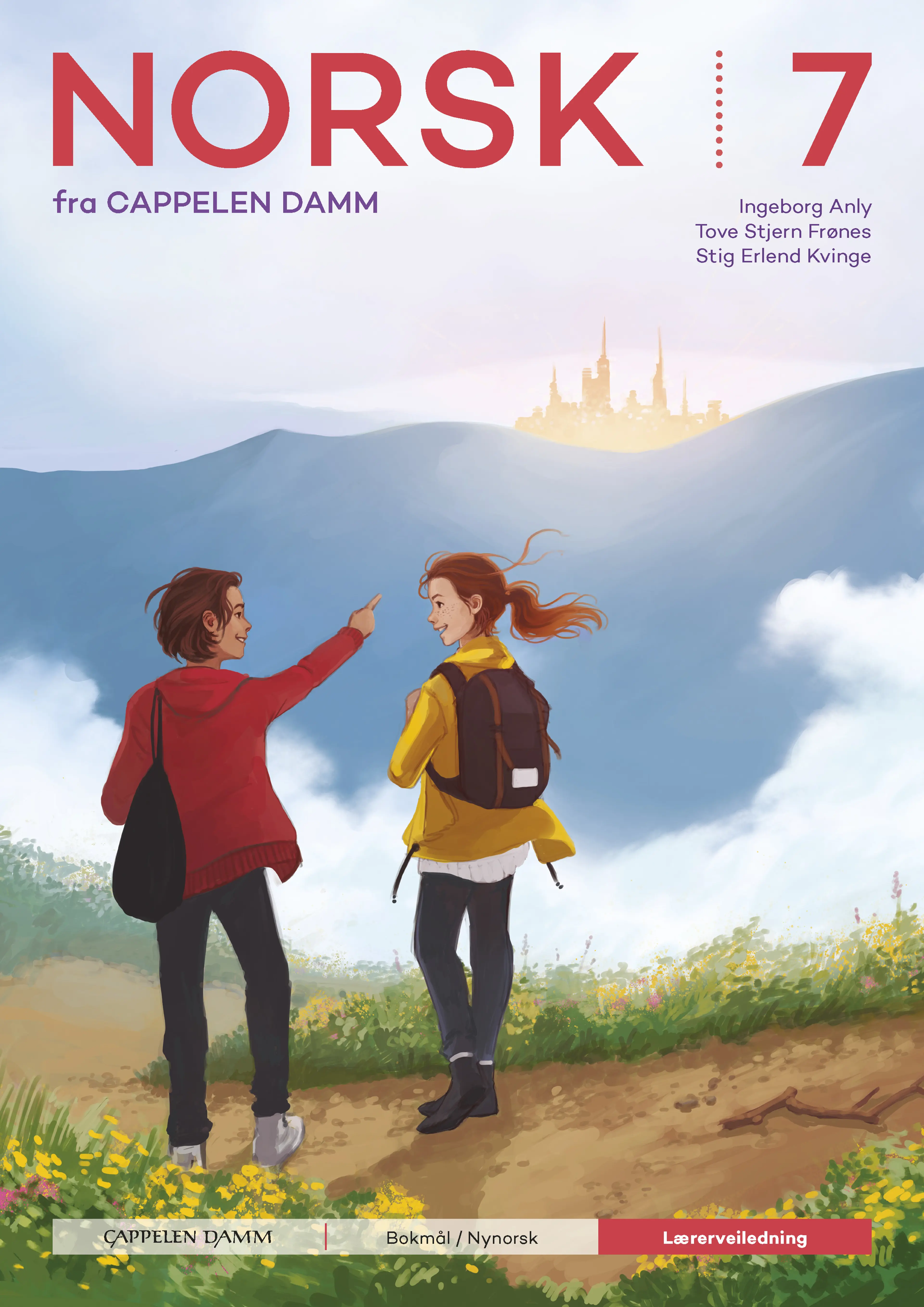 Omslag Norsk 7 fra Cappelen Damm Lærerveiledning av Ingeborg Anly, Stig Erlend Kvinge og Tove Stjern Frønes (Ukjent)