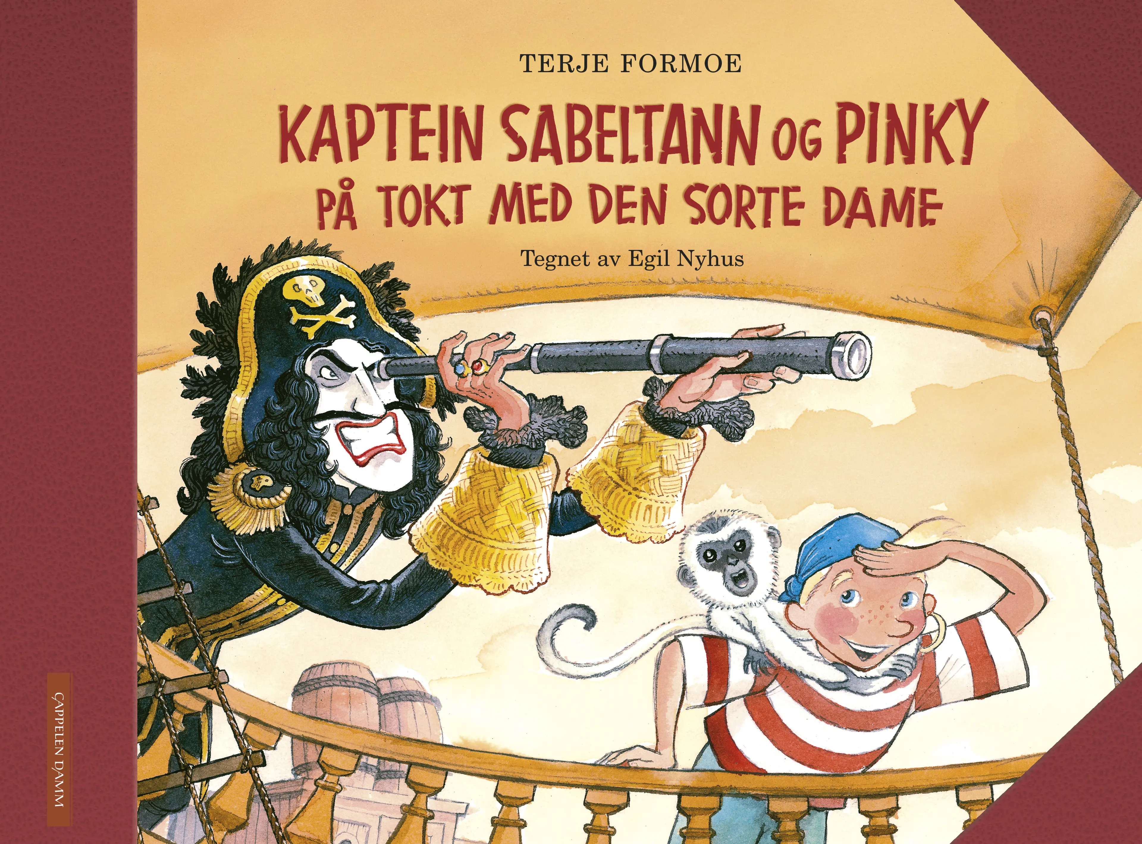 Omslag Kaptein Sabeltann og Pinky på tokt med den sorte dame av Terje Formoe og Egil Nyhus (Innbundet)