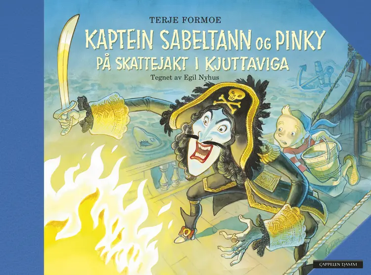 Omslag Kaptein Sabeltann og Pinky på skattejakt i Kjuttaviga av Terje Formoe og Egil Nyhus (Innbundet)