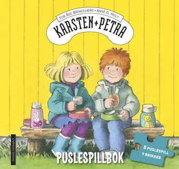 Omslag Karsten og Petra puslespillbok av Tor Åge Bringsværd (Innbundet)