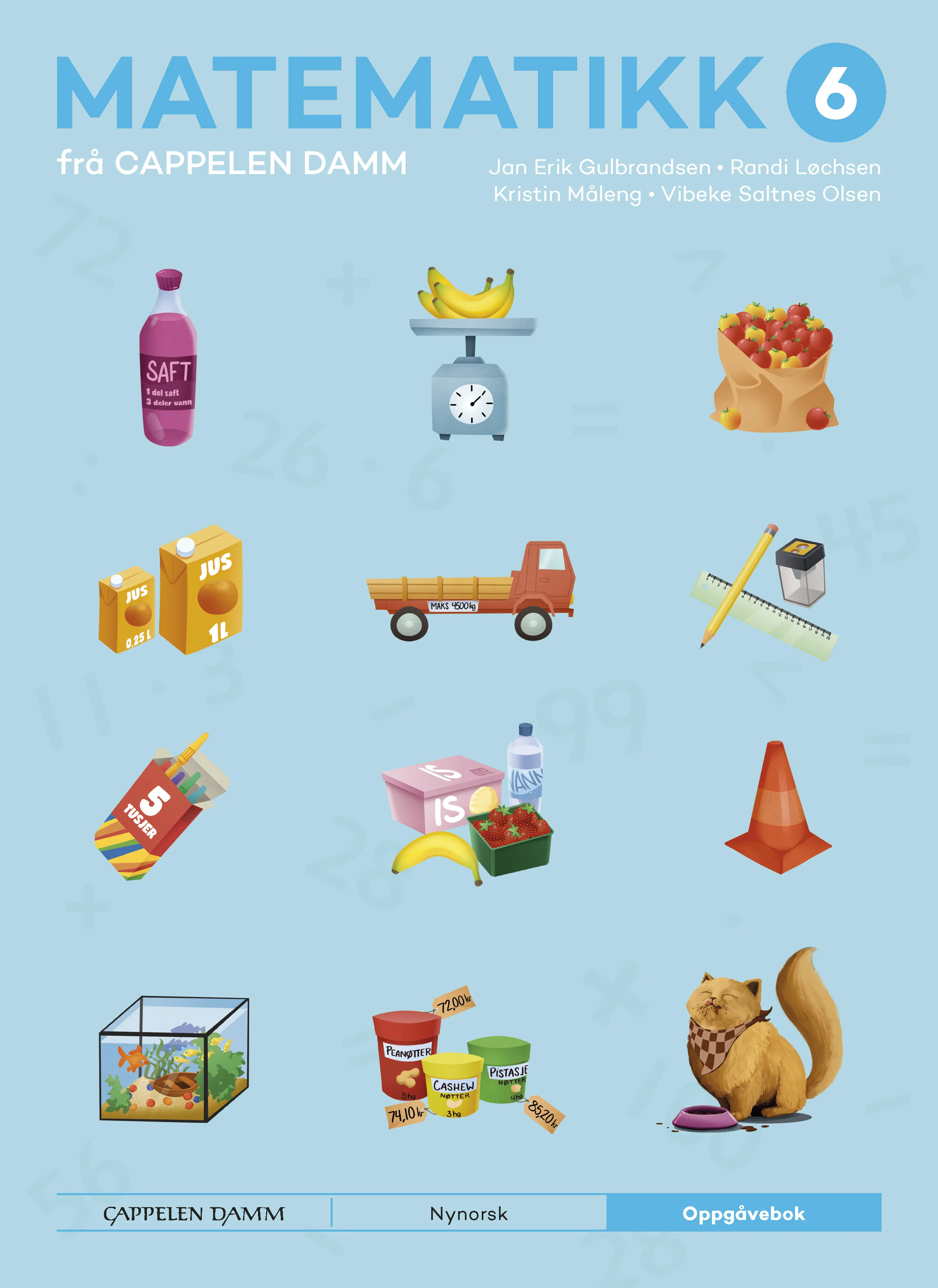 Omslag Matematikk 6 frå Cappelen Damm Oppgåvebok av Jan Erik Gulbrandsen, Randi Løchsen, Kristin Måleng og Vibeke Saltnes Olsen (Heftet)