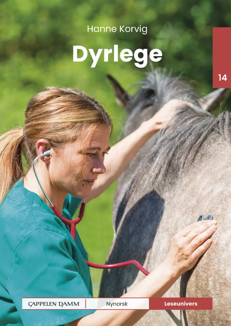 Omslag Leseunivers 14: Dyrlege av Hanne Korvig (Innbundet)