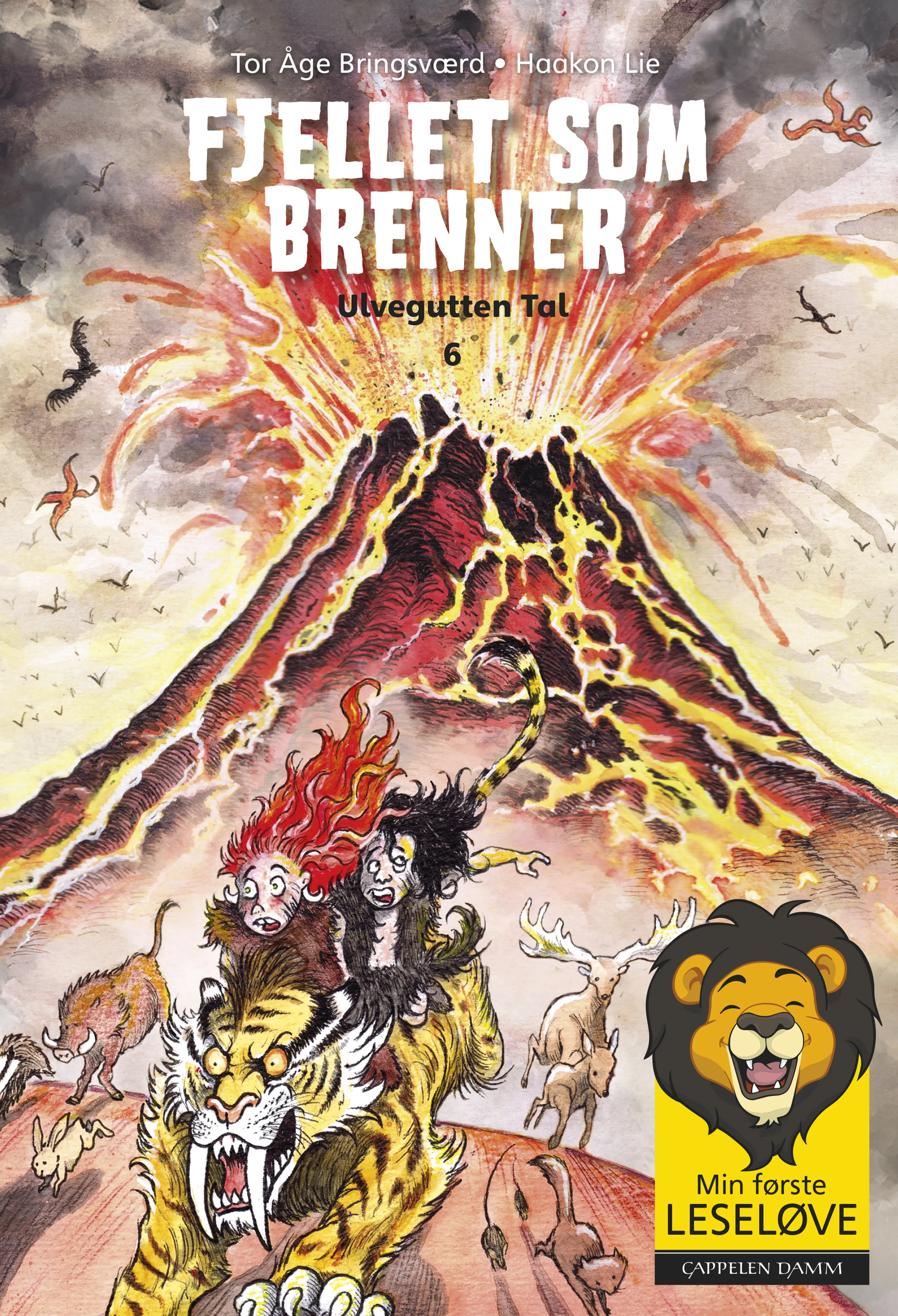 Omslag Min første leseløve - Fjellet som brenner av Tor Åge Bringsværd (Ebok)