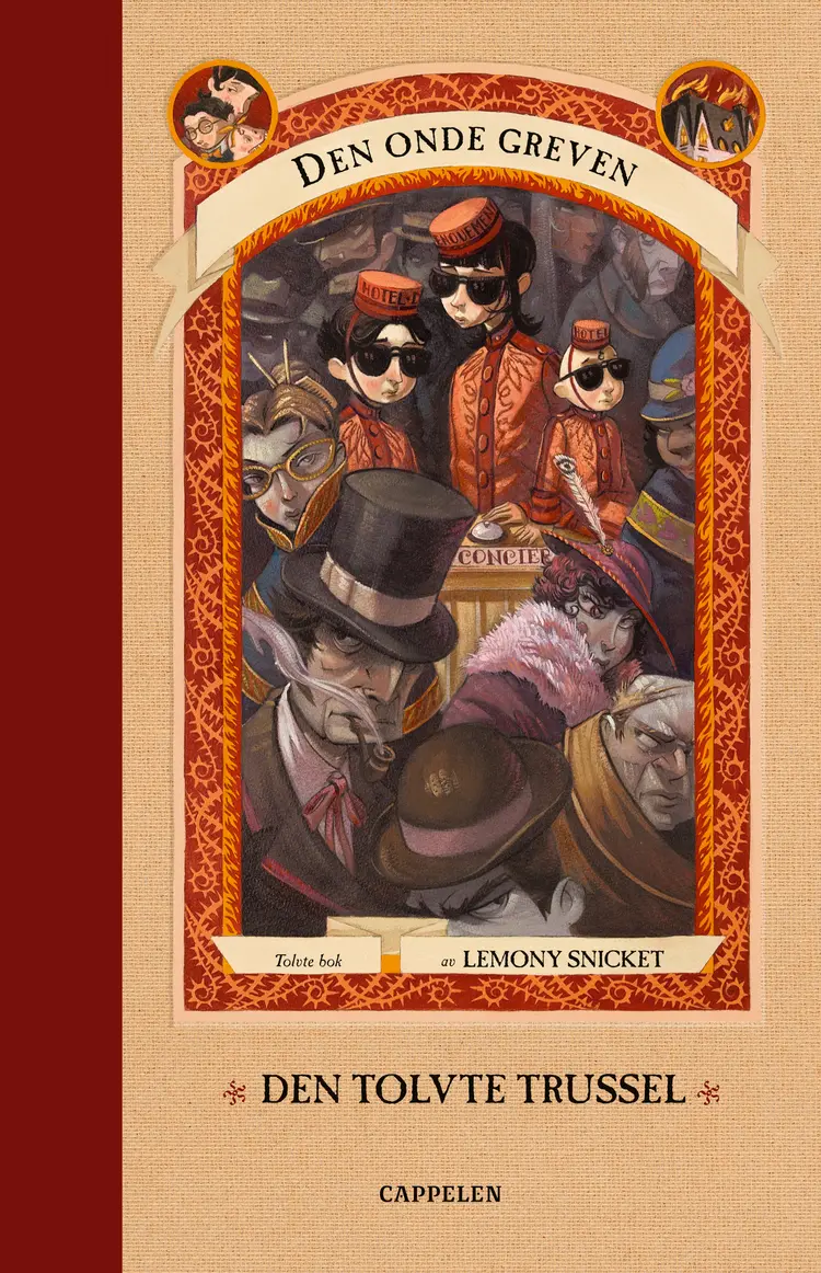 Omslag Den tolvte trussel av Lemony Snicket (Innbundet)