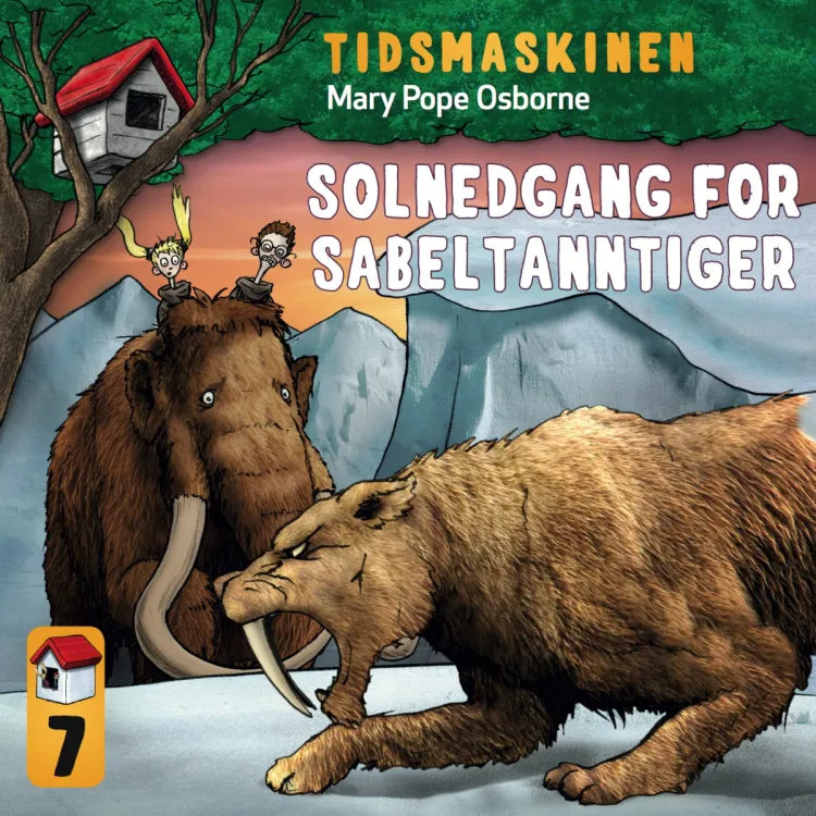 Omslag Solnedgang for sabeltanntiger av Mary Pope Osborne (Lydbok)