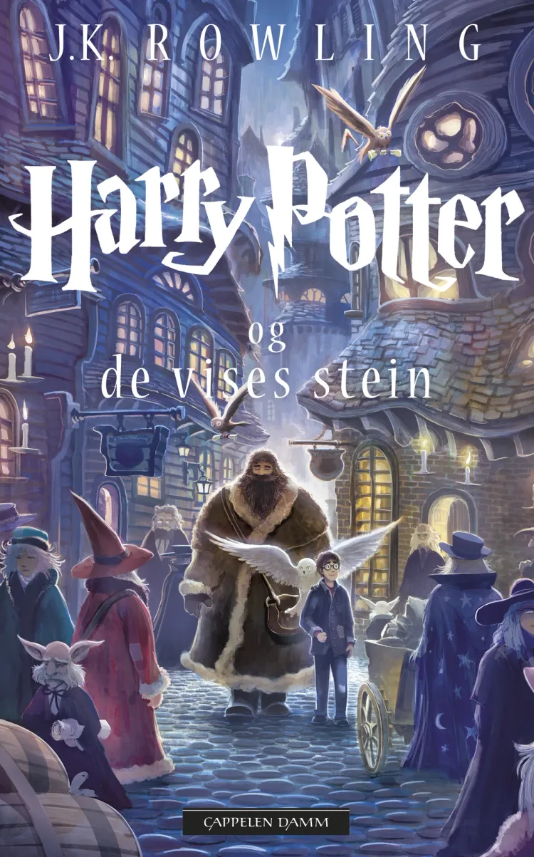 Omslag Harry Potter og De vises stein av J.K. Rowling (Heftet)