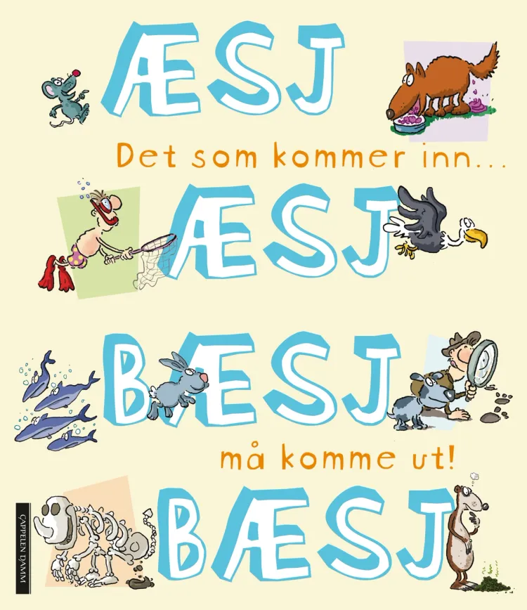 Omslag Æsj Æsj Bæsj Bæsj av Gaby Goldsack (Innbundet)
