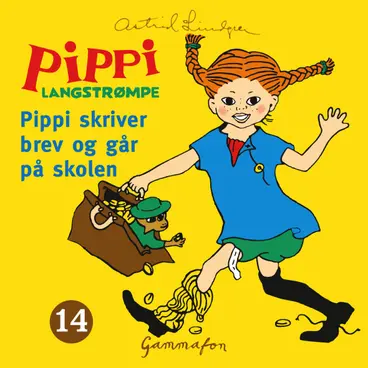 Omslag Pippi skriver brev og går på skolen av Astrid Lindgren (Lydbok)