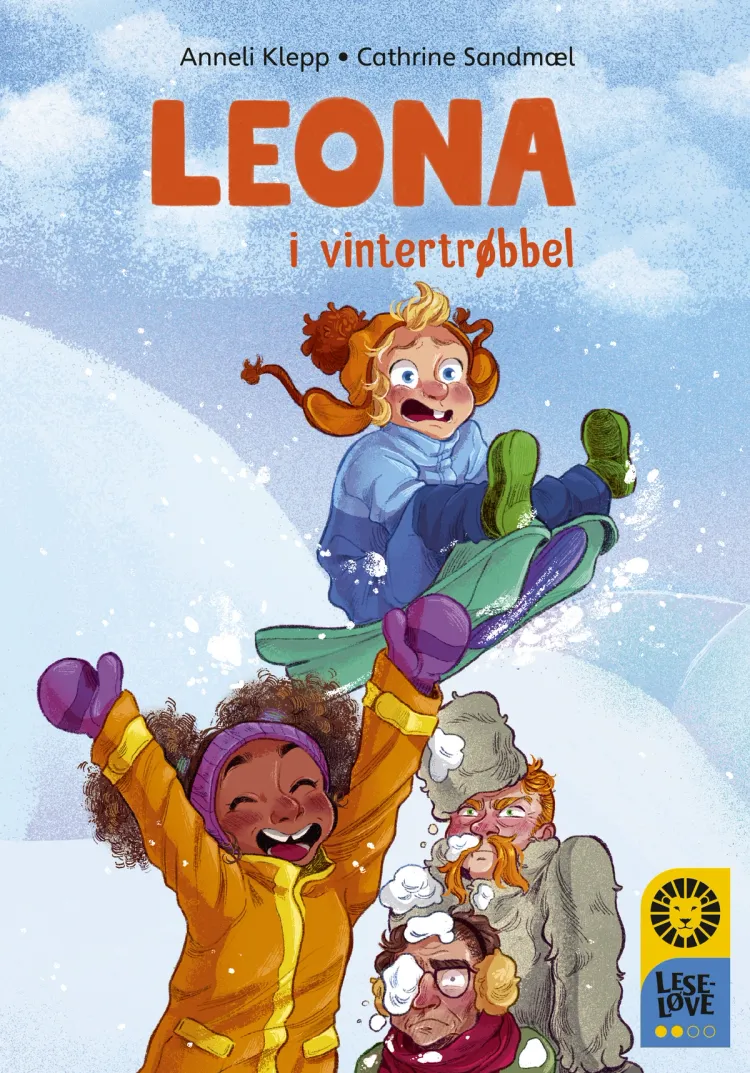 Omslag Leseløve nivå 2 - Leona i vintertrøbbel av Anneli Klepp (Innbundet)