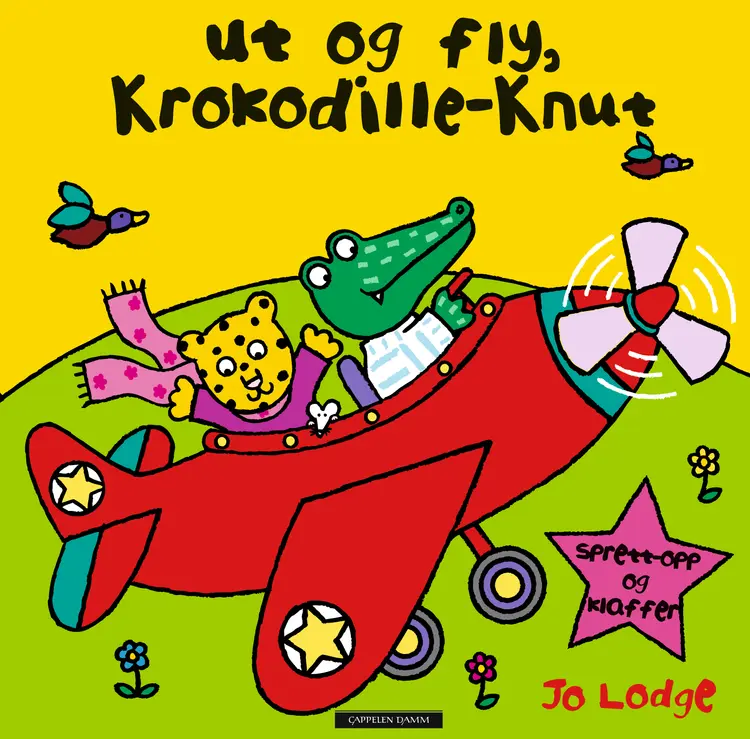 Omslag Ut og fly, Krokodille-Knut av Jo Lodge (Innbundet)