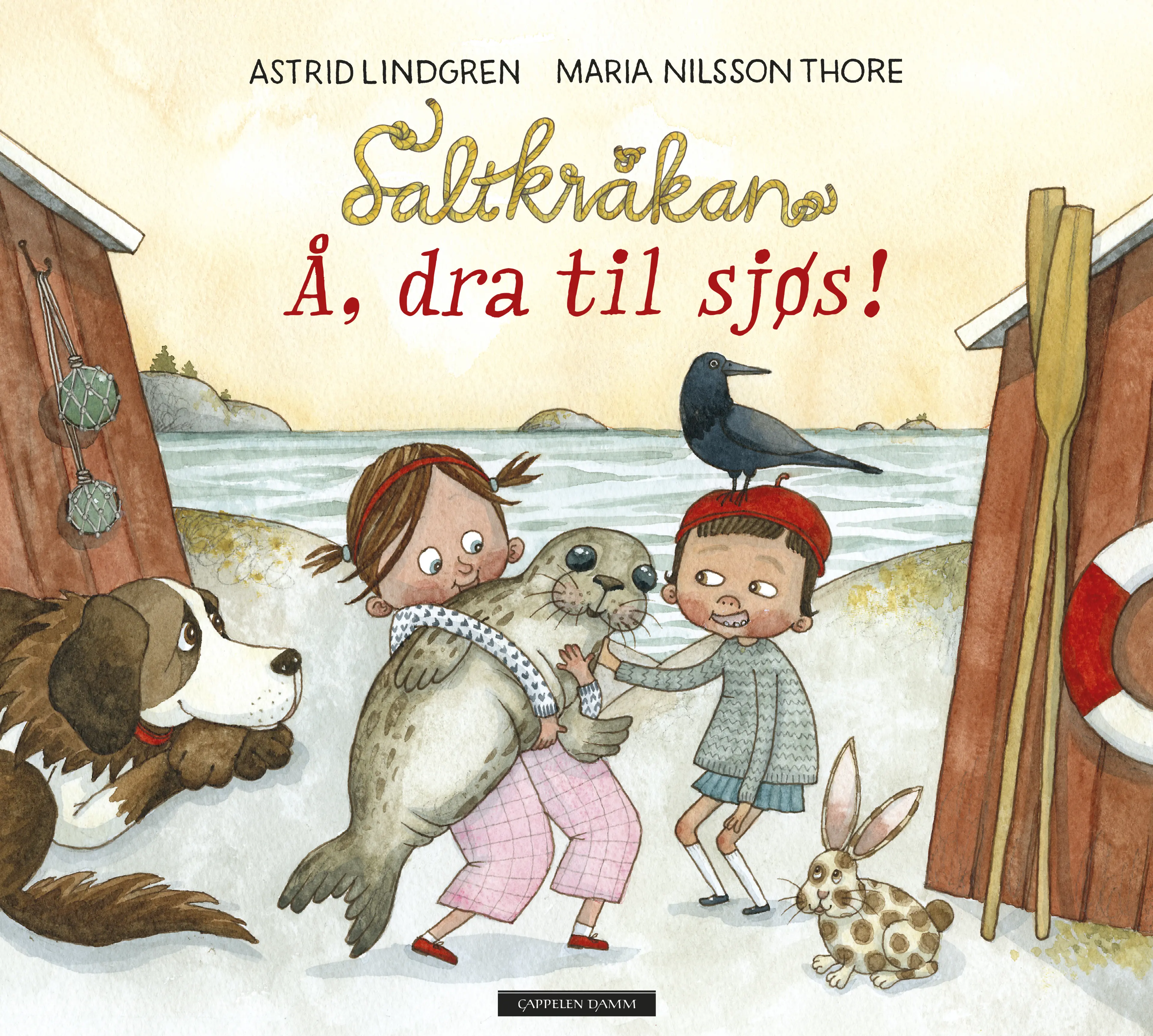Omslag Saltkråkan - Å, dra til sjøs! av Astrid Lindgren og Maria Nilsson Thore (Innbundet)
