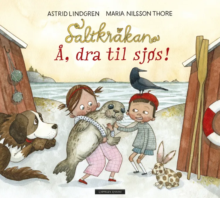 Omslag Saltkråkan - Å, dra til sjøs! av Astrid Lindgren og Maria Nilsson Thore (Innbundet)