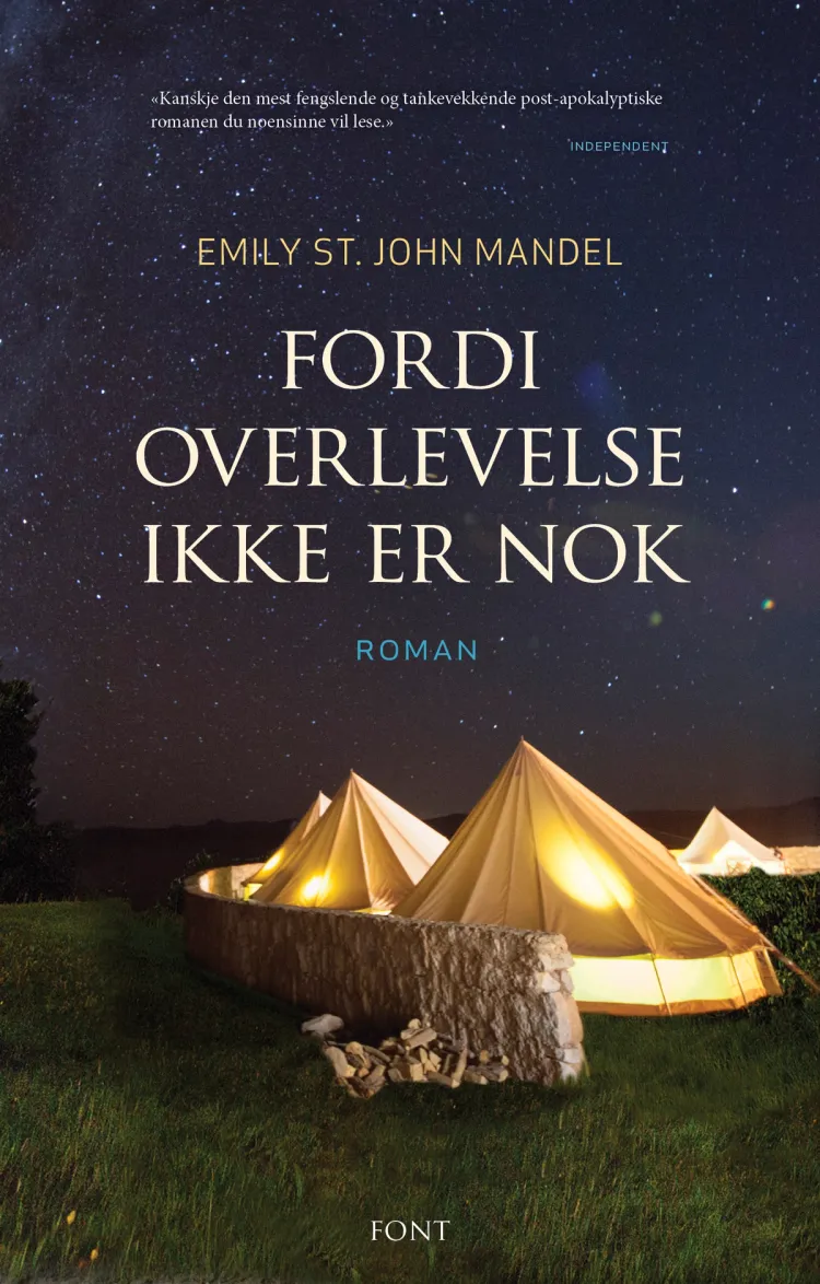 Omslag Fordi overlevelse ikke er nok av Emily St. John Mandel (Innbundet)